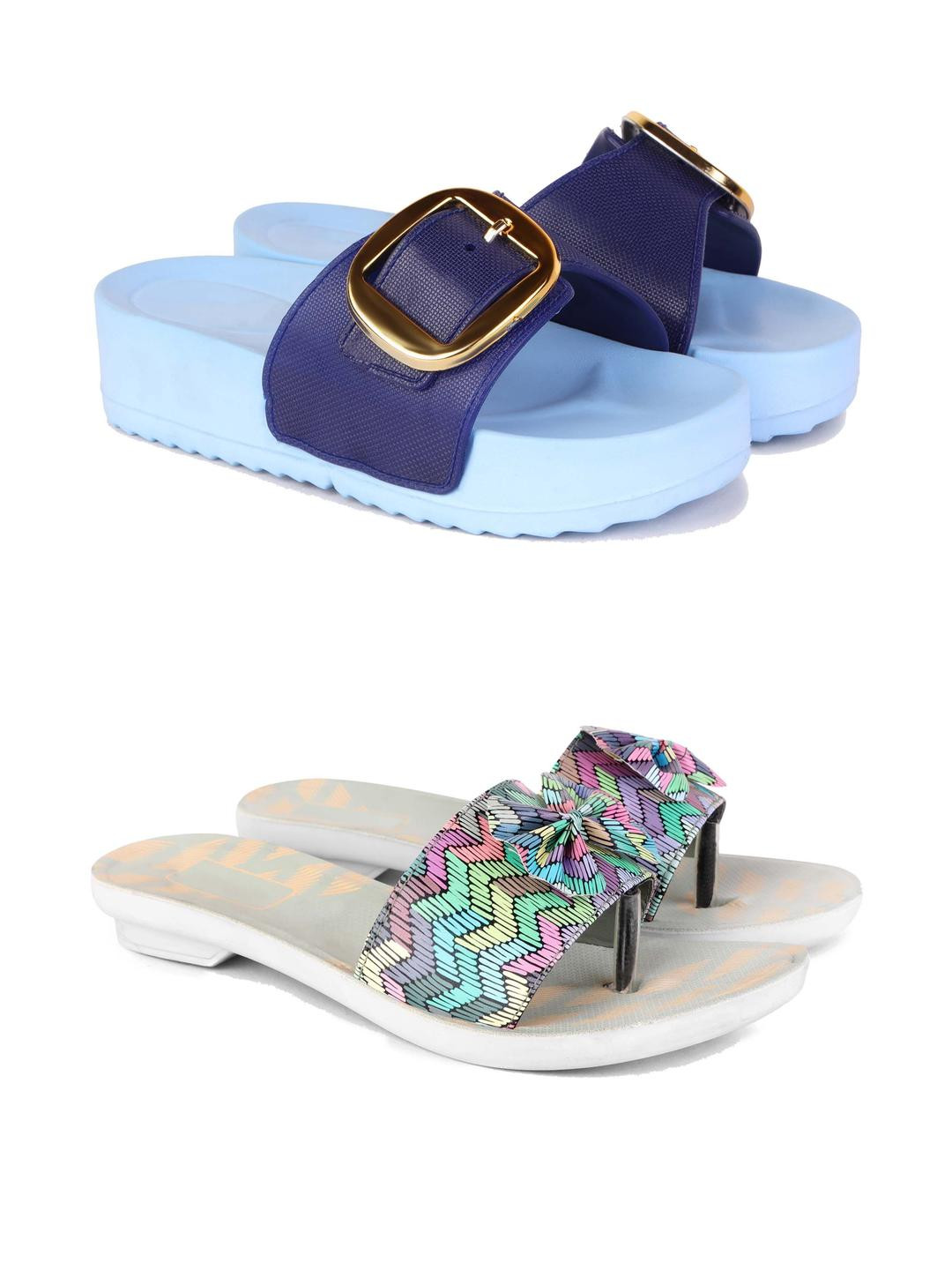 DRACKFOOT Women Thong Flip-Flops combo of 2