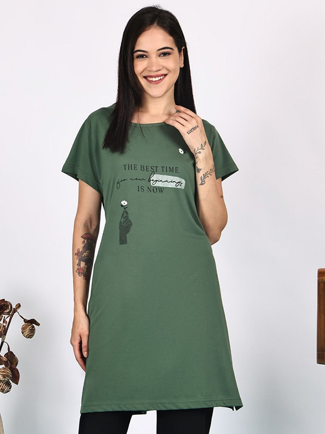 VANYA Typography Printed Short Sleeves Cotton T-shirts