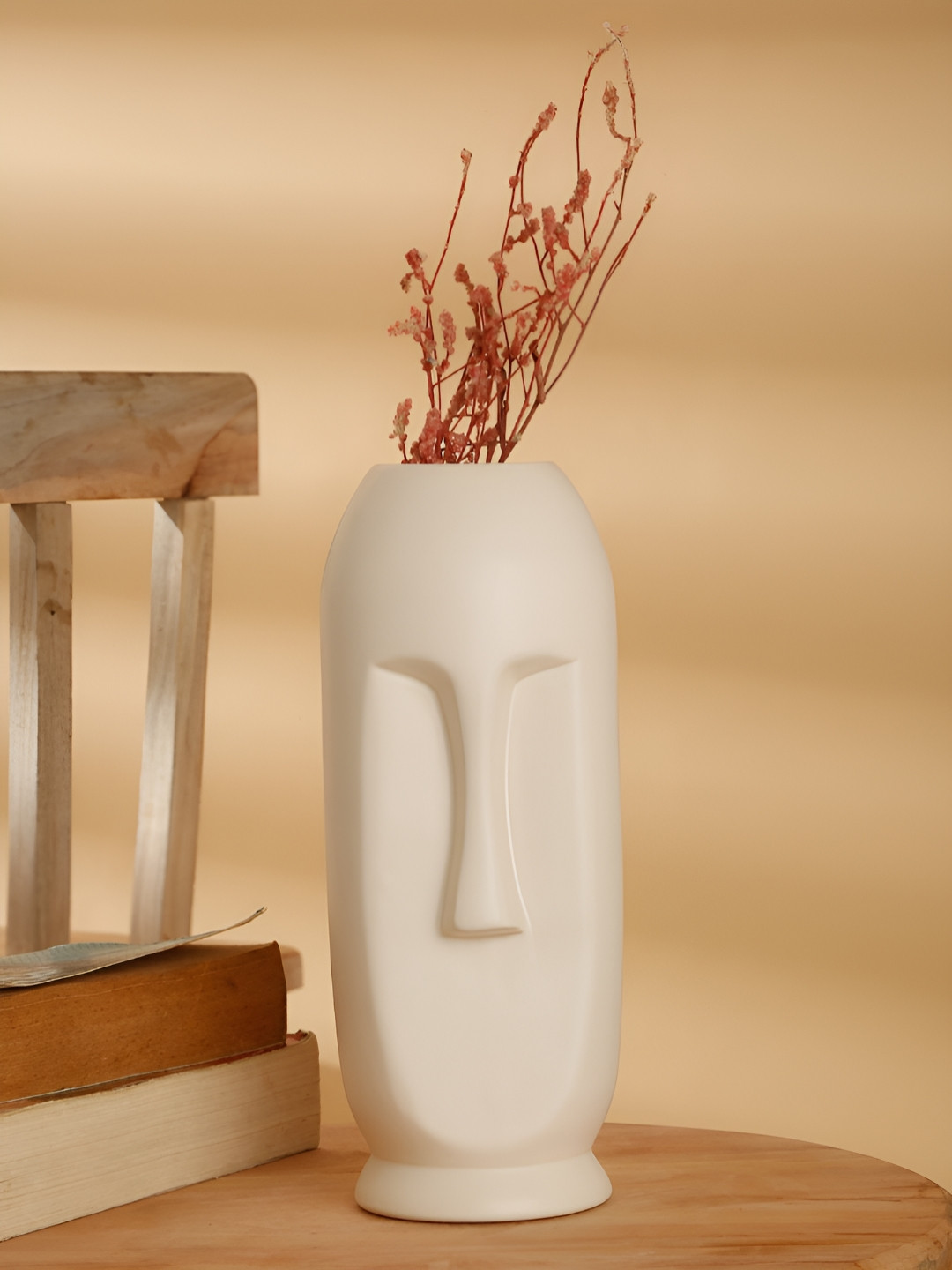 Arrabi White Textured Ceramic Stoneware MatteVase