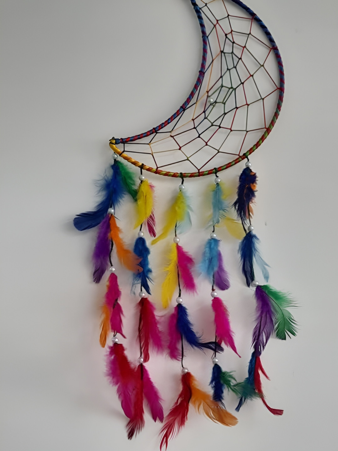 Jaamso Royals Yellow & Blue Embellished Hanging Dream Catcher Windchimes