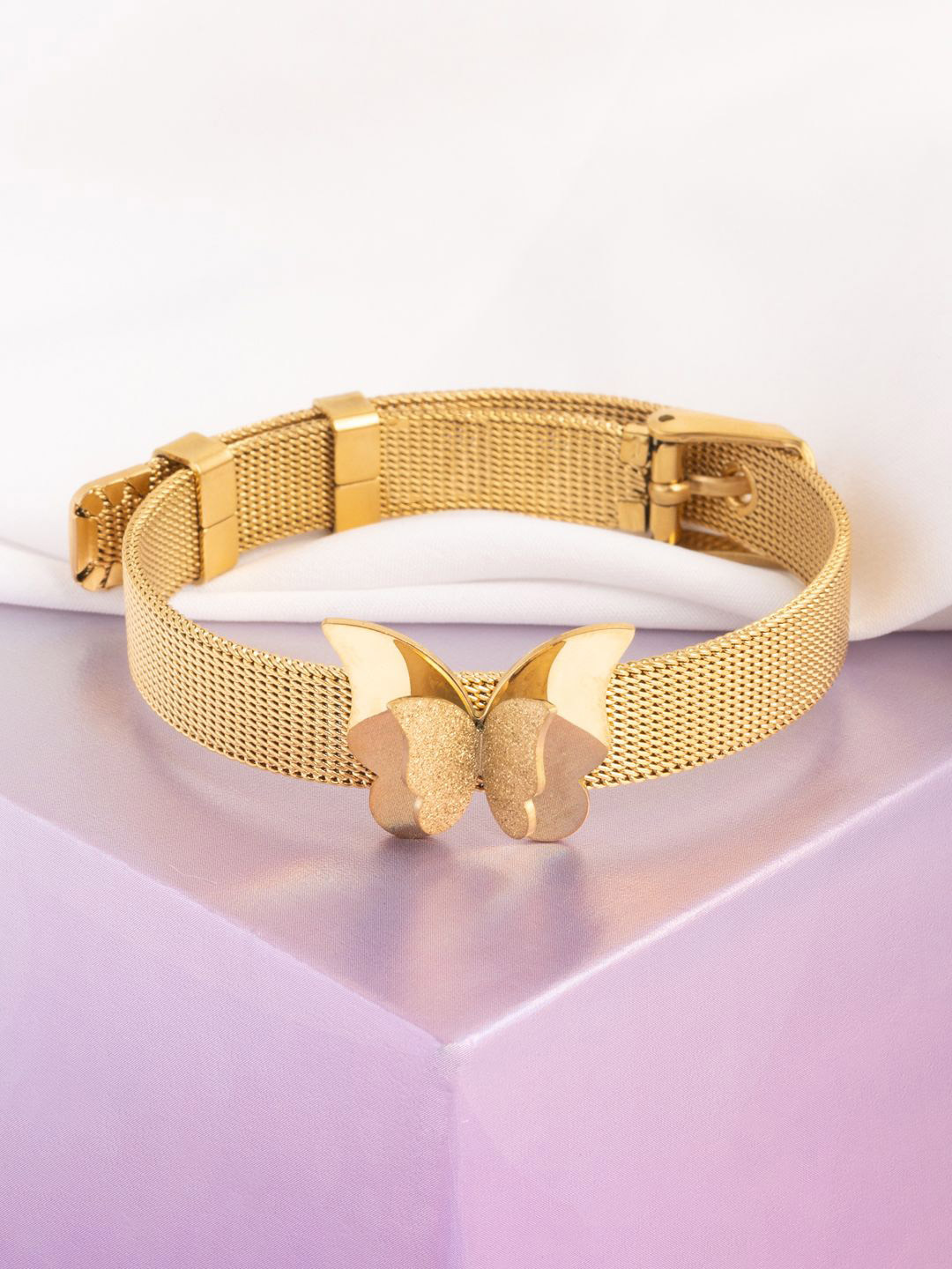 VOGUE PANASH Gold-Plated Butterfly Shape Wraparound Bracelet