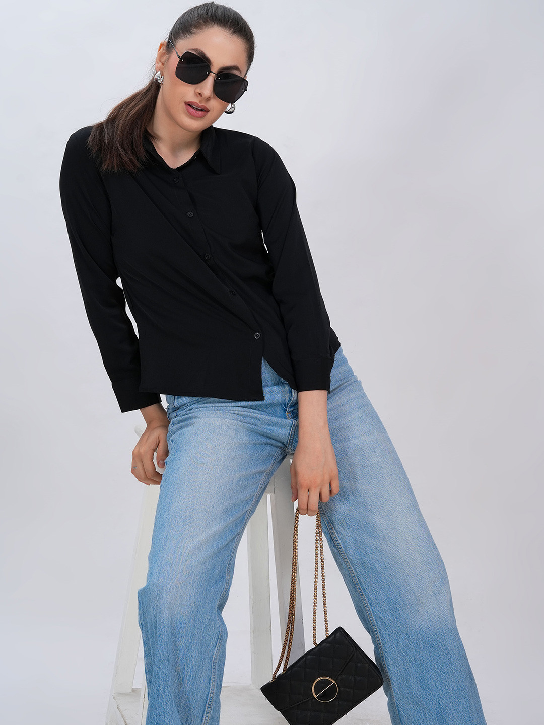 clobug Spread Collar Cotton Casual Shirt