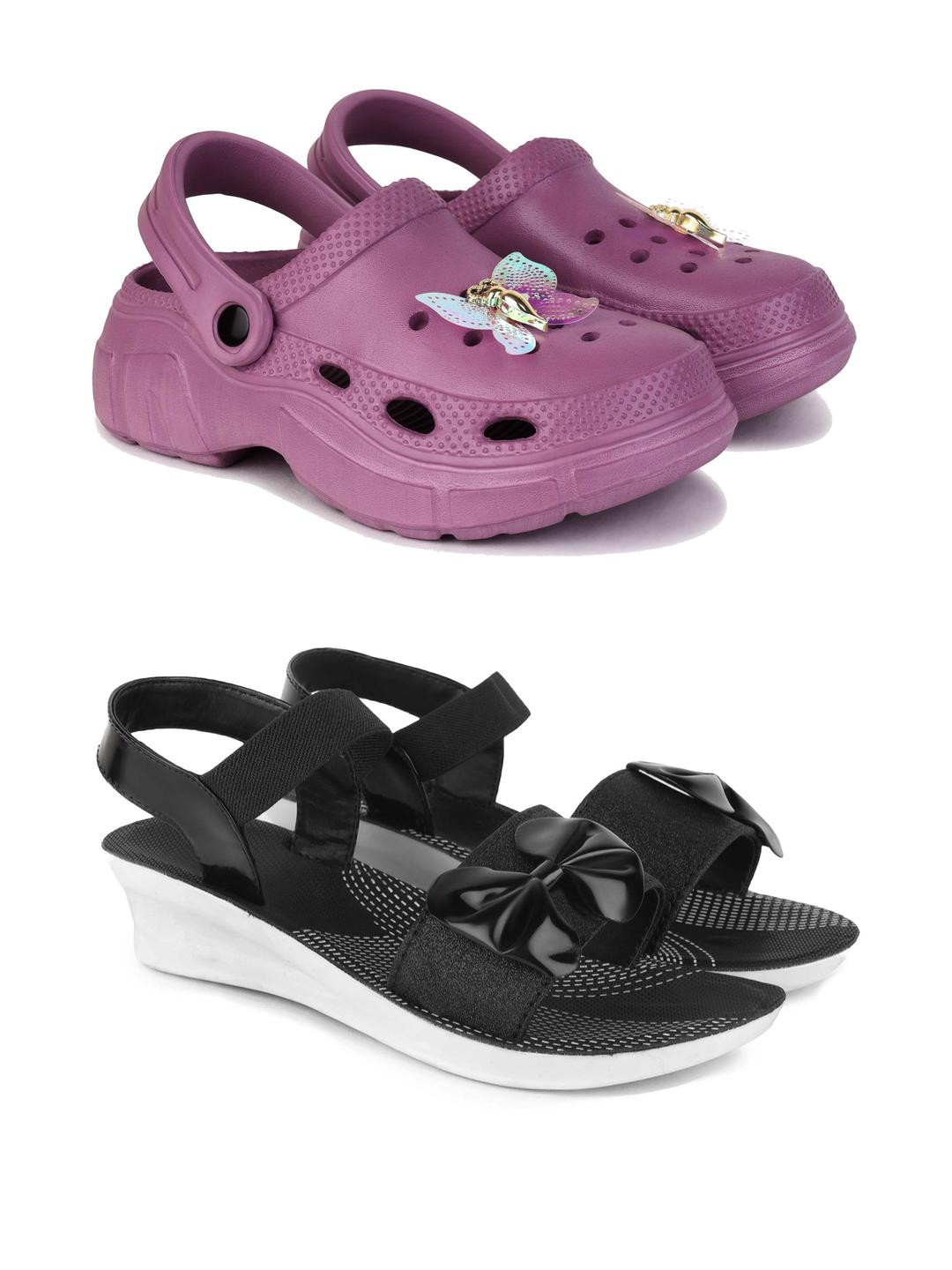 DRACKFOOT Women Self Design Clogs and Sandals