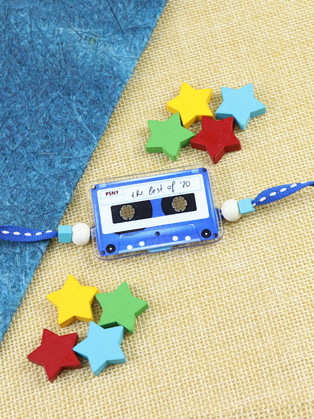 Asthetika Music Cassette Best Of 90s Kids Thread Bracelet Rakhi With Roli Chawal