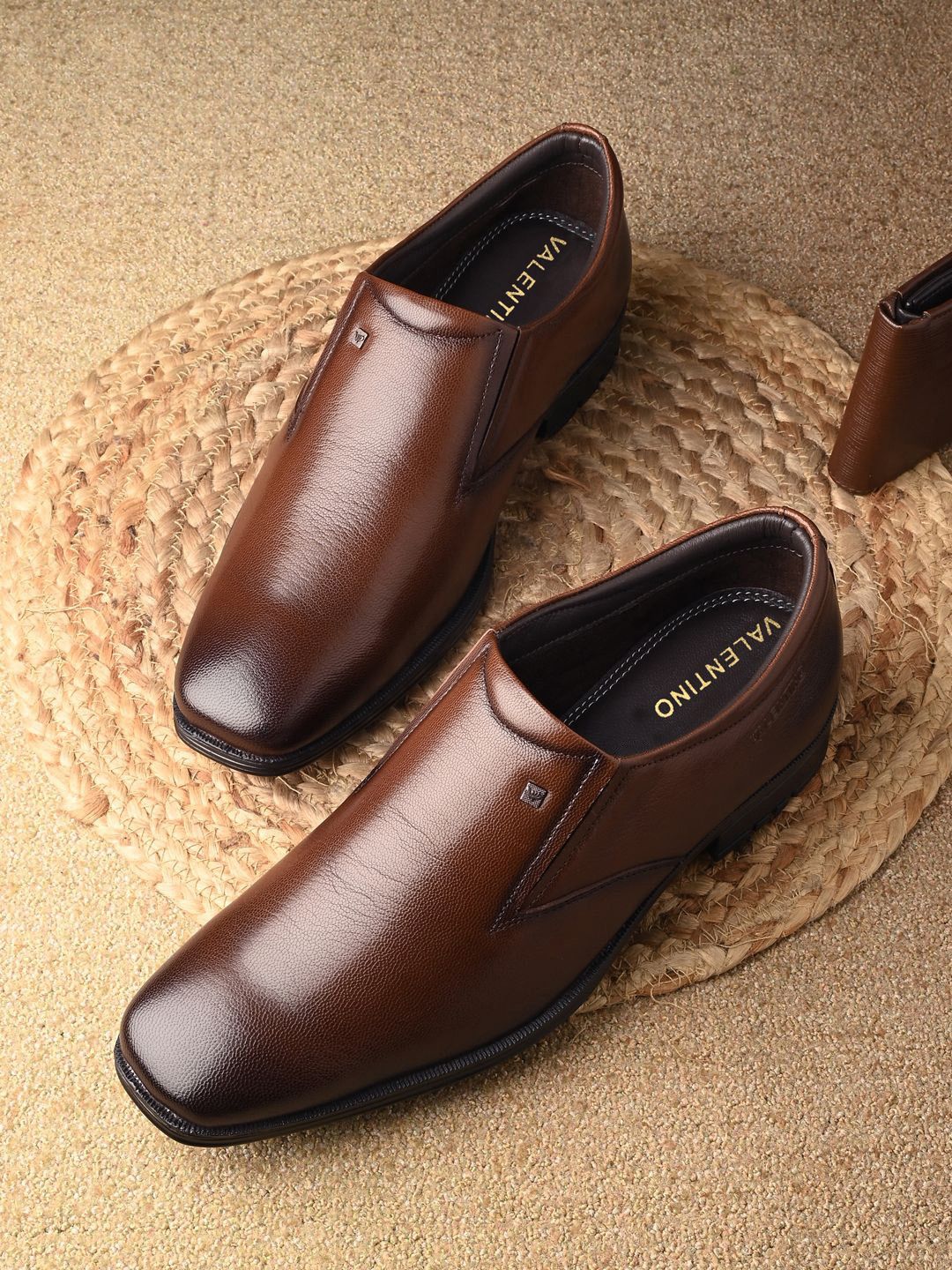 Valentino Men Leather Formal Slip Ons
