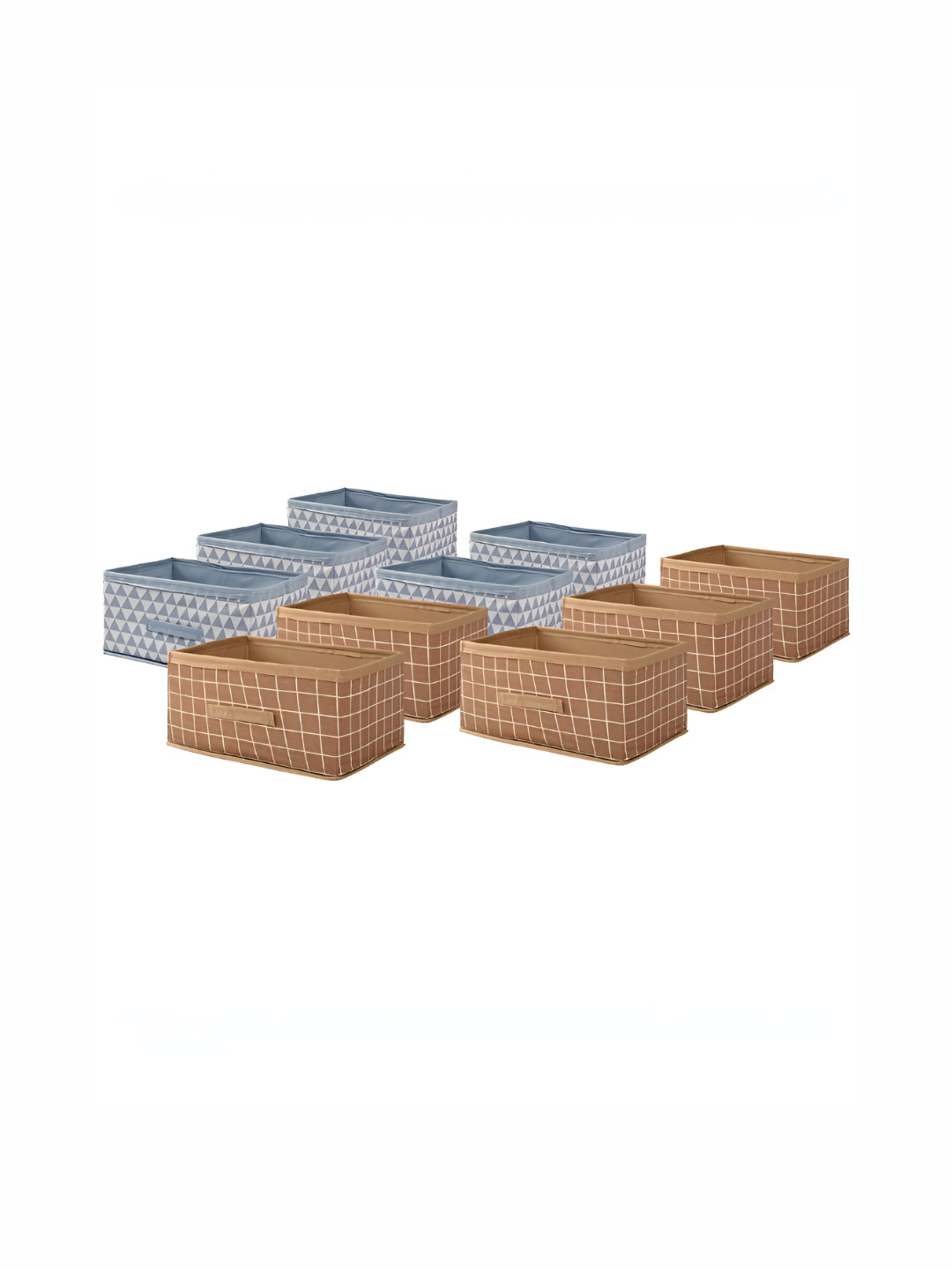 Aura Beige 10 Pcs Foldable Multi-purpose Cloth Organizer for Storage Box Drawing Handle