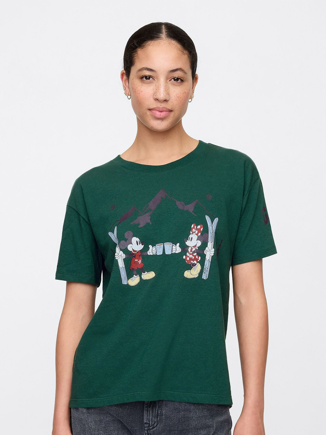 GAP Disney Graphic Printed Pure Cotton Crew Neck T-Shirt