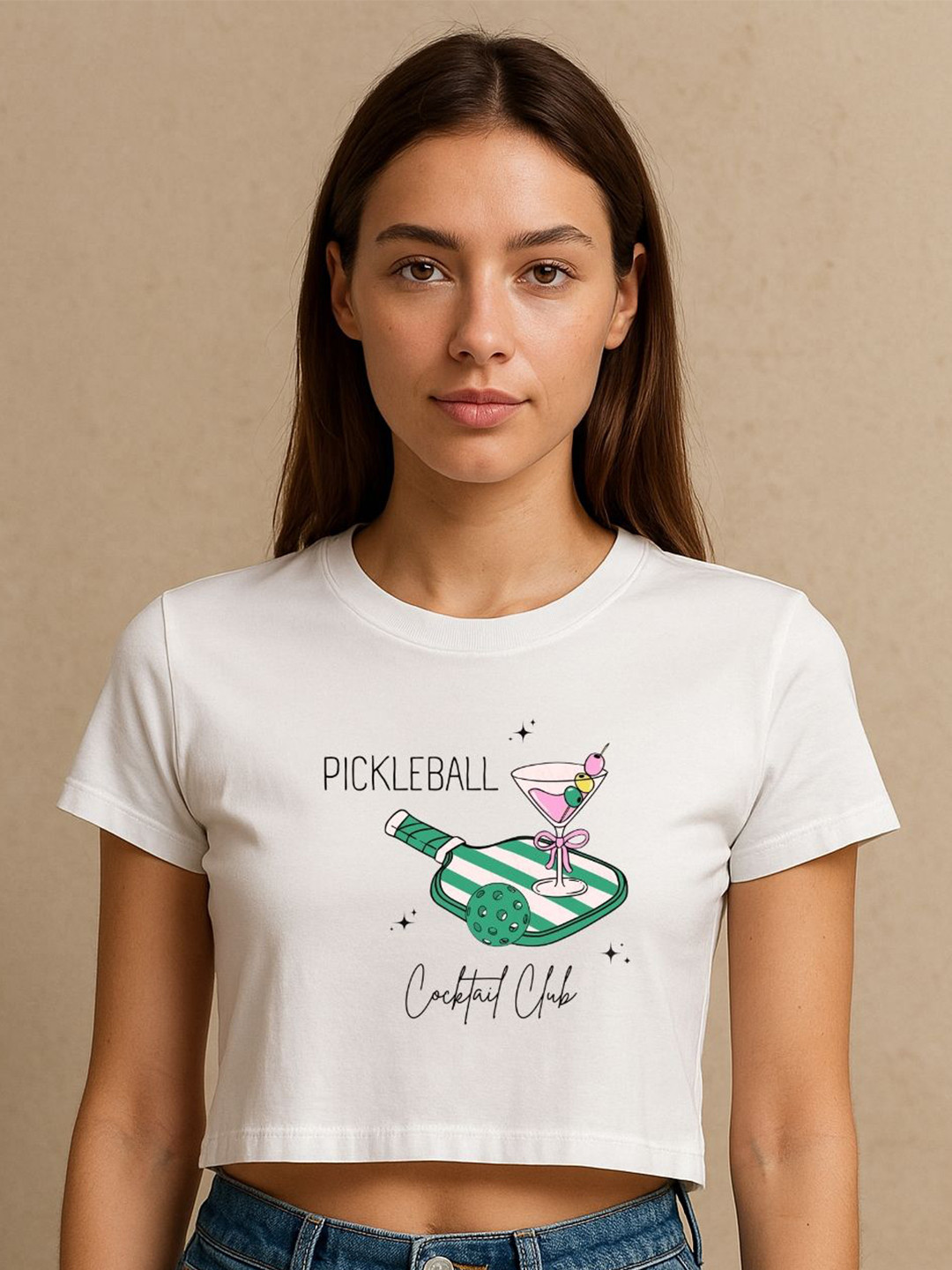 Art By Ritik Women Pickle Ball Printed Crop Top