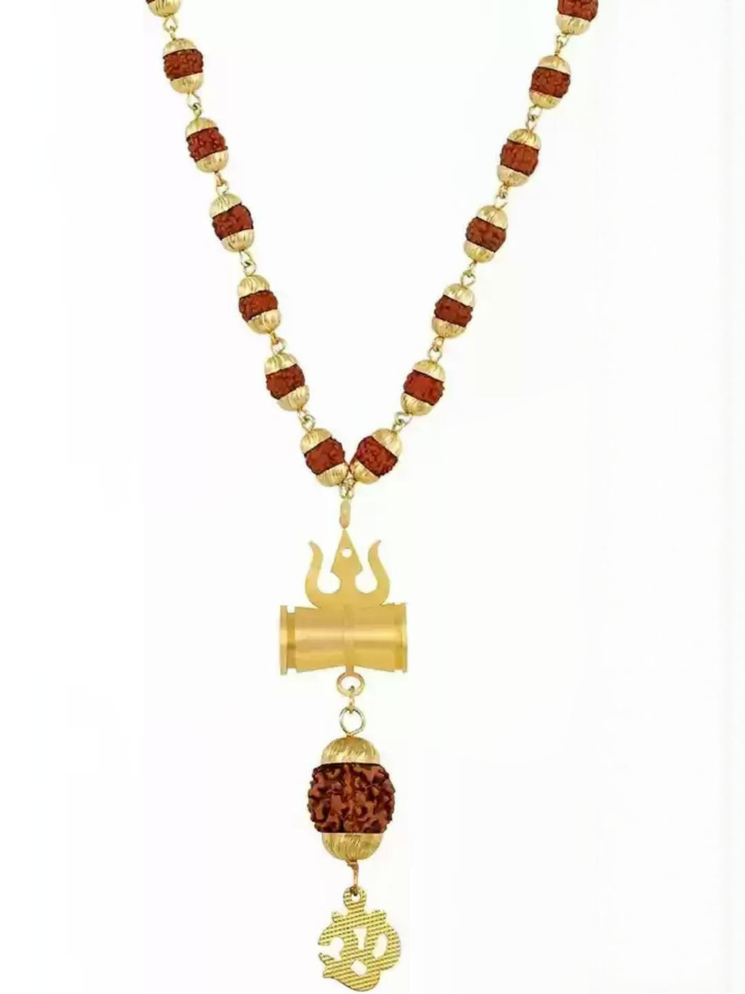 Iga collection Rudraksha Mahakal Pendant Set Gold-plated Plated Stainless Steel Necklace