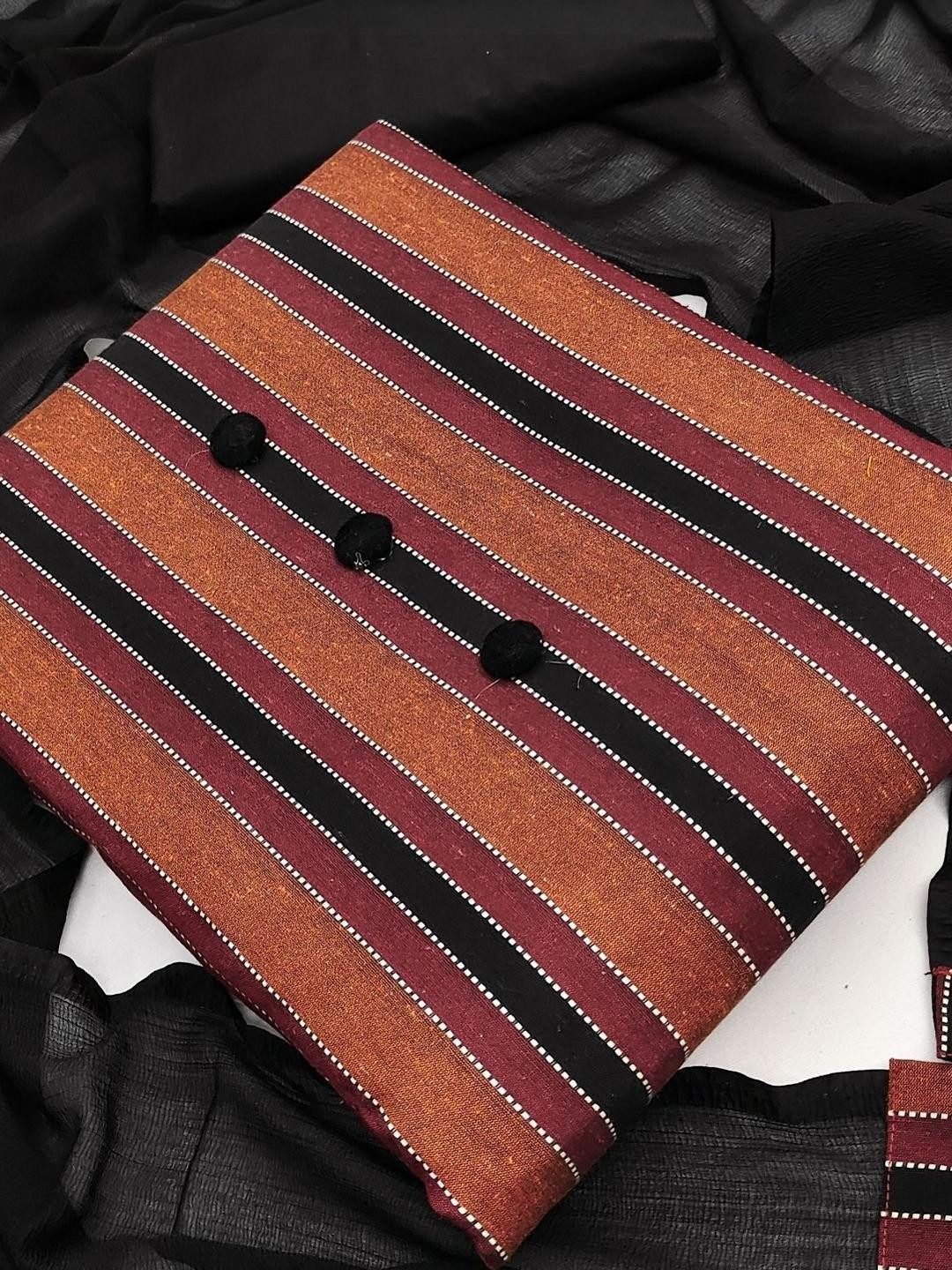 Printed Cotton Blend Unstitched Salwar Suit Dress Material with Dupatta