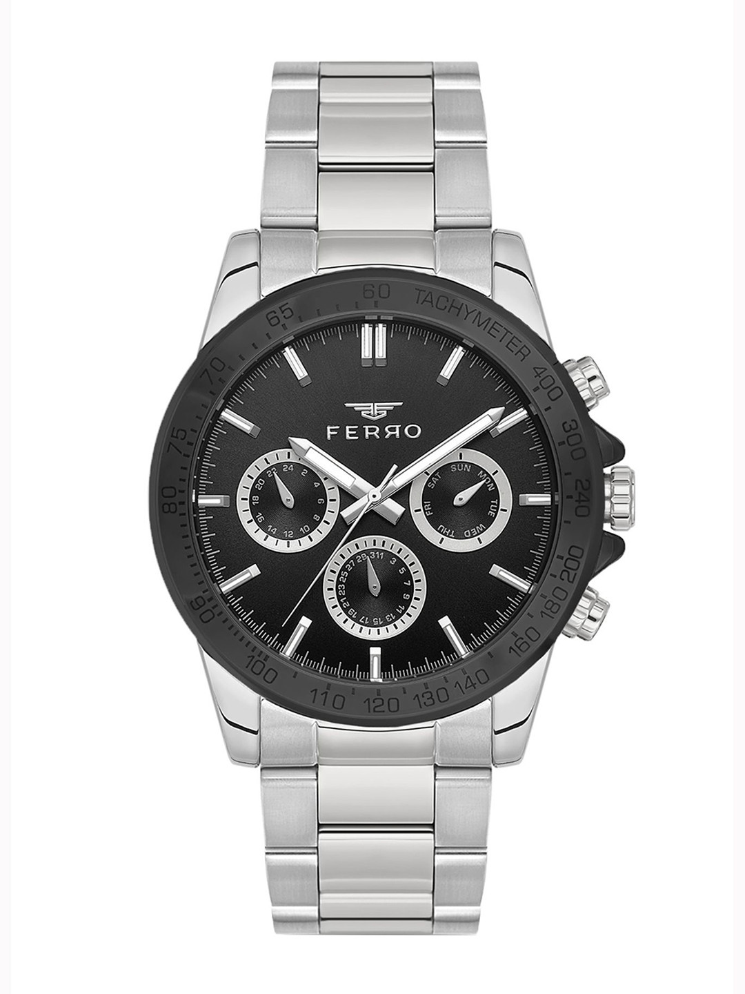 Ferro Men Brass Dial & Stainless Steel Bracelet Style Straps Analogue Watch FM11468A-J2