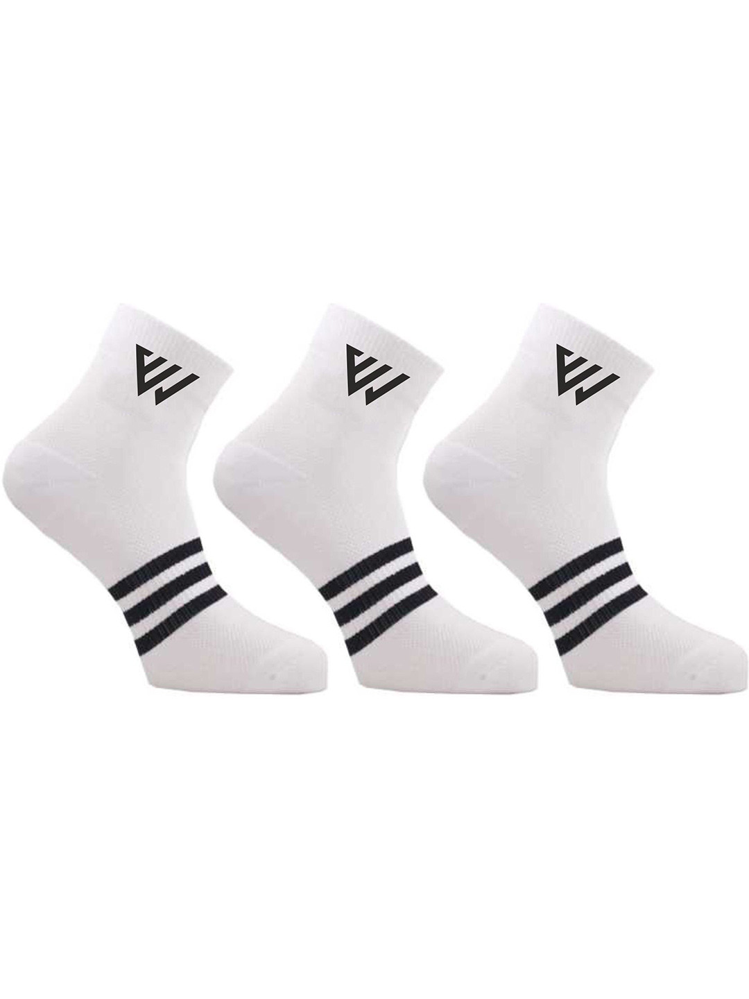 Winget 3-Pcs Striped Ankle-Length Socks