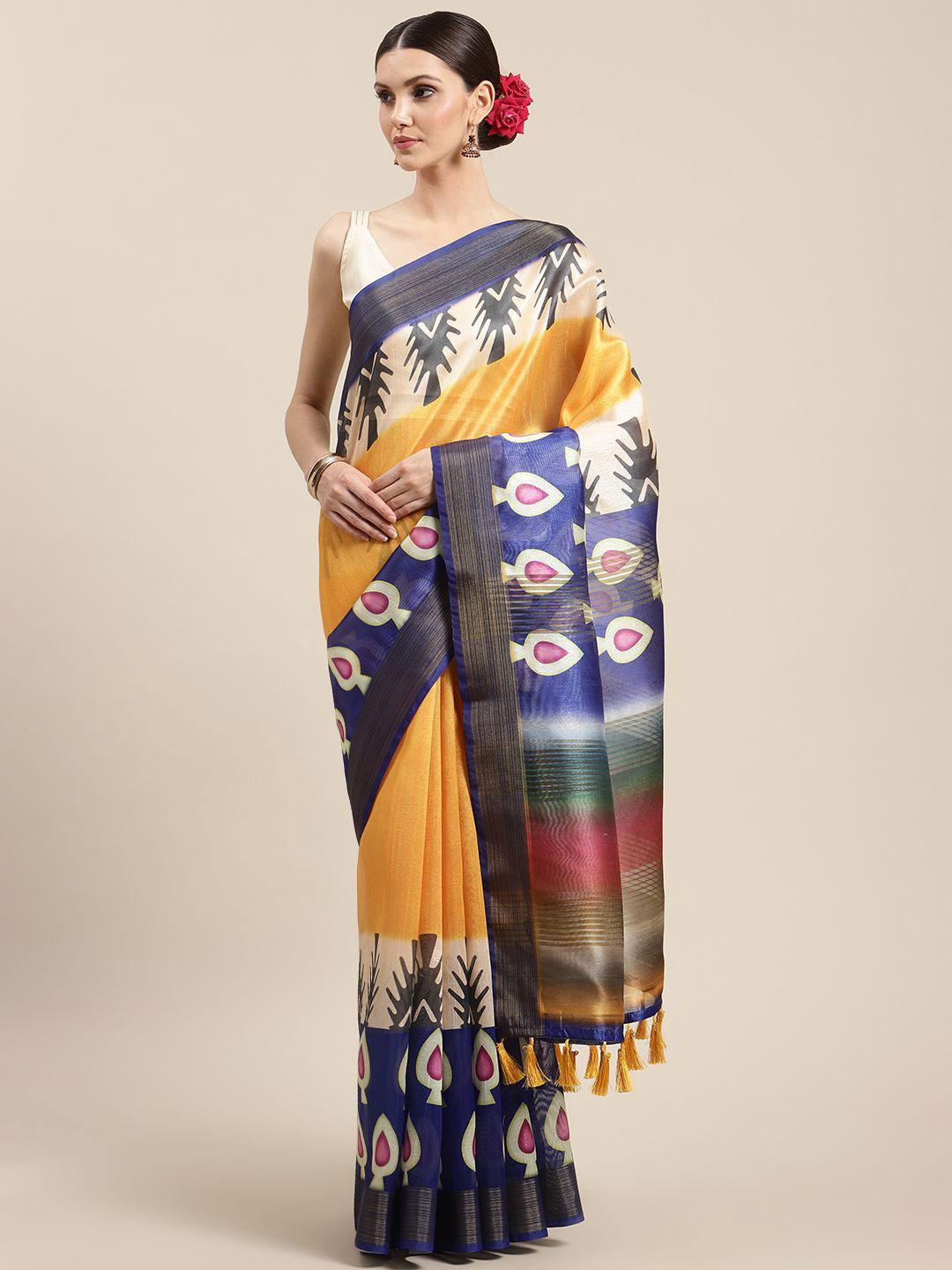 DIVASTRI Batik Zari Art Silk Banarasi Saree