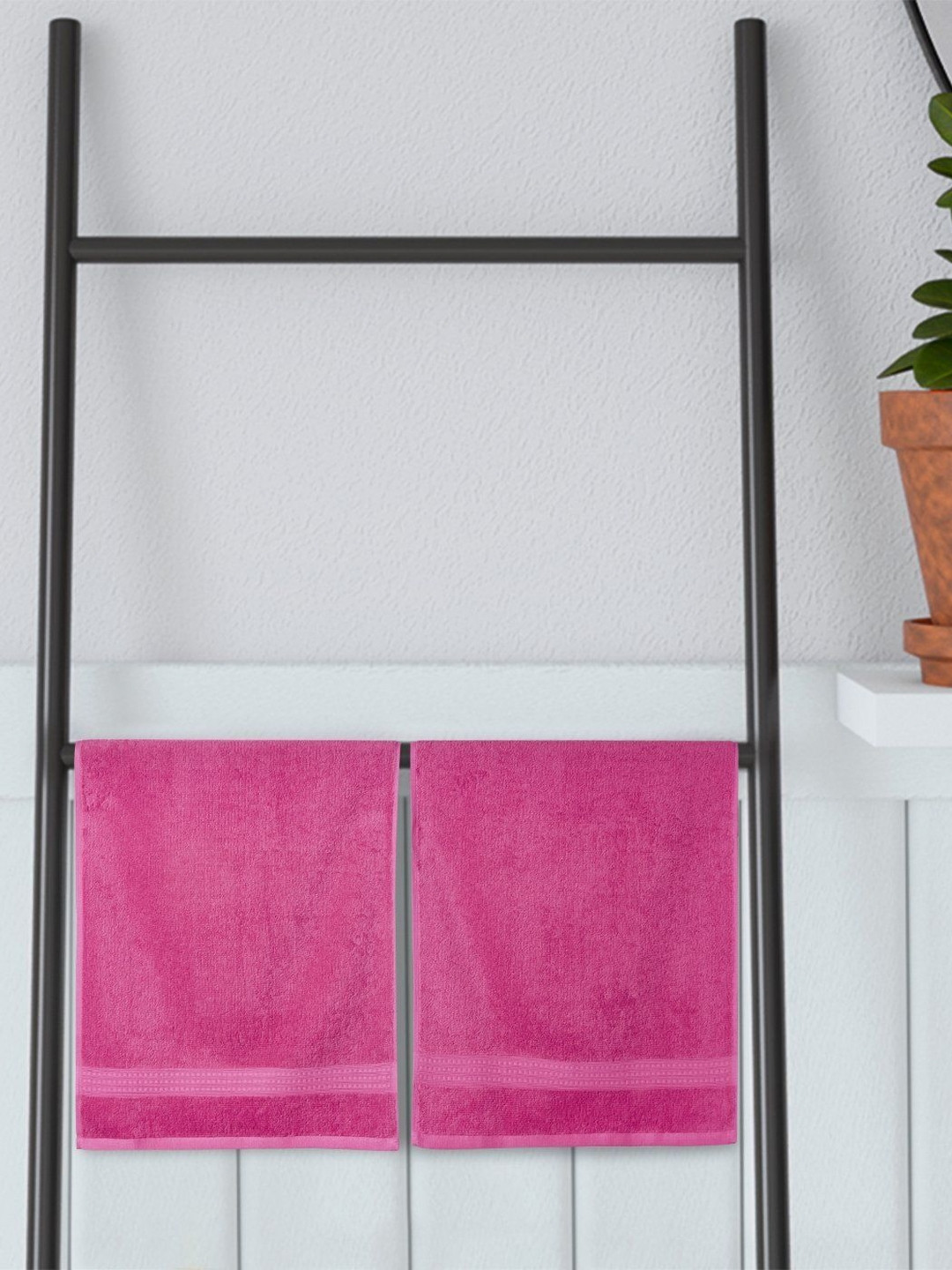 Portico Hexa Plus 2-Pcs Pink 460 GSM Anti-Odour HandTowels