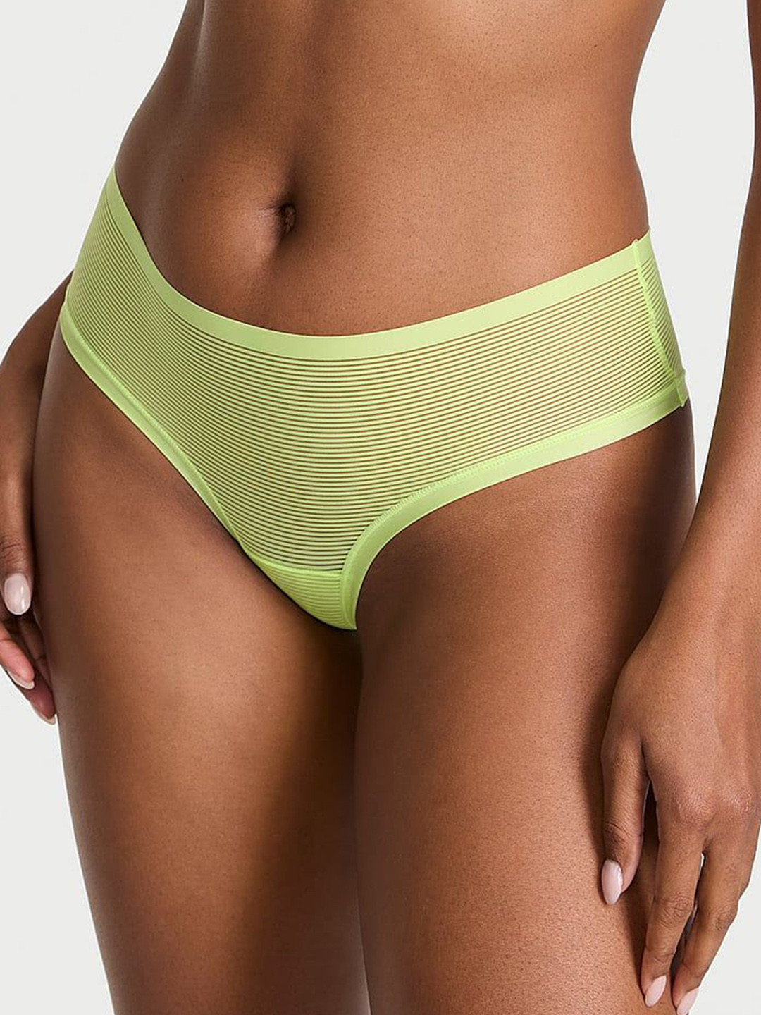 Victoria's Secret Striped Mid-Rise Seamless No-Show Basic Briefs 112653722HLE