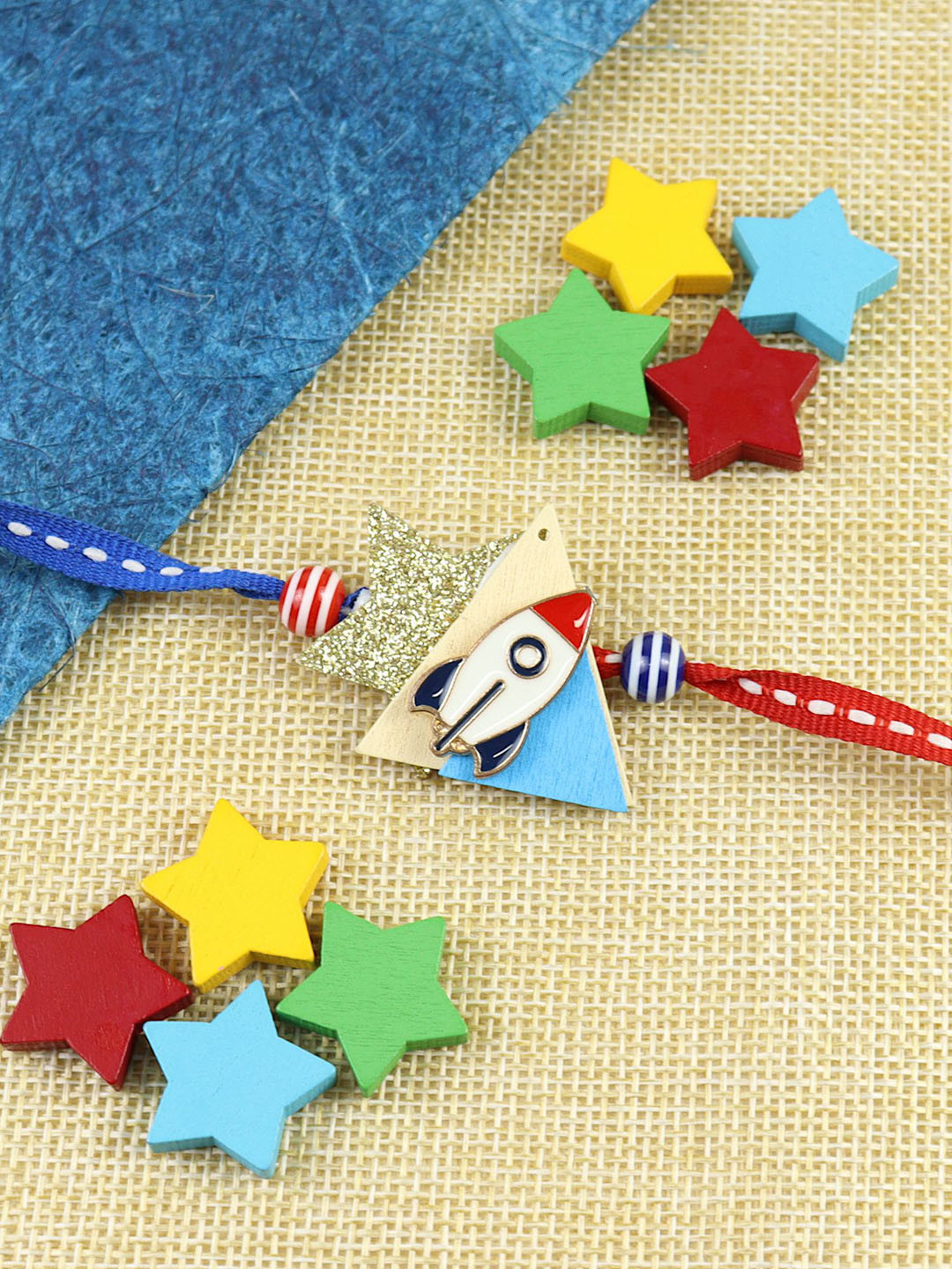 Asthetika Rocket Kids Thread Bracelet Rakhi With Roli Chawal