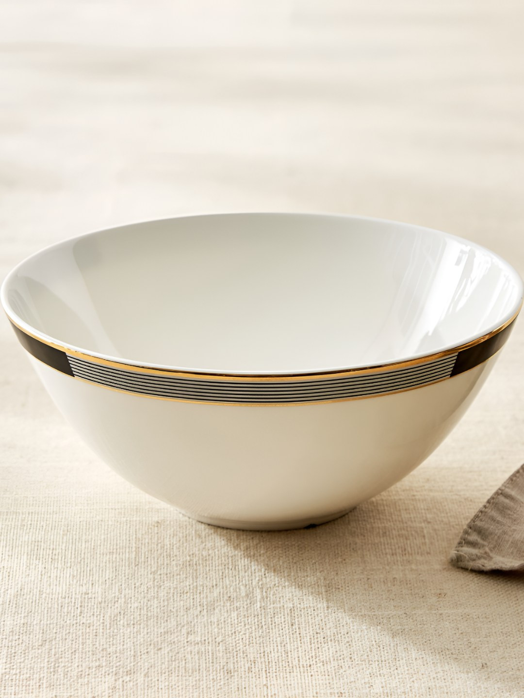 Home Centre Andrey Ralph Fine China White Porcelain Easy to Clean Serving Bowl