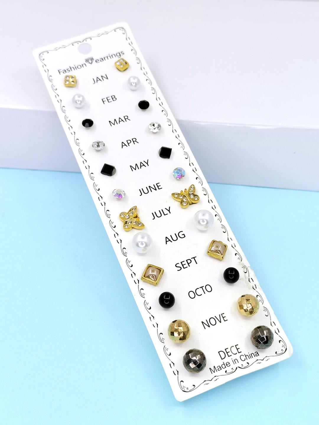 Balasundri Girl Set of 12 Korean Style Contemporary Studs