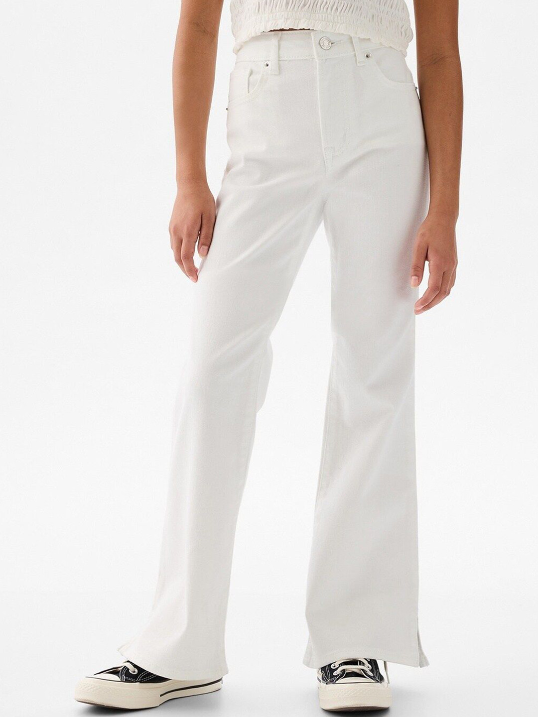 GAP Girls Light Wash High-Rise Flared Jeans