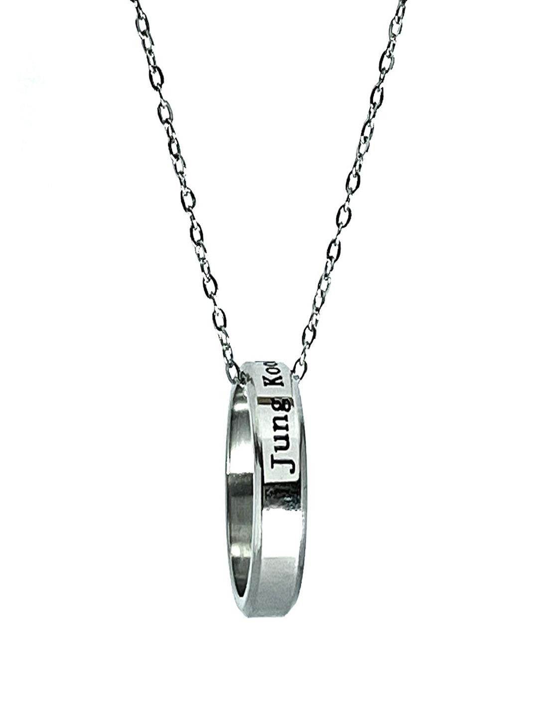 Vientiq Men 925 Sterling Silver-Plated Stone Studded Bangatn Ring Pendant & Chain