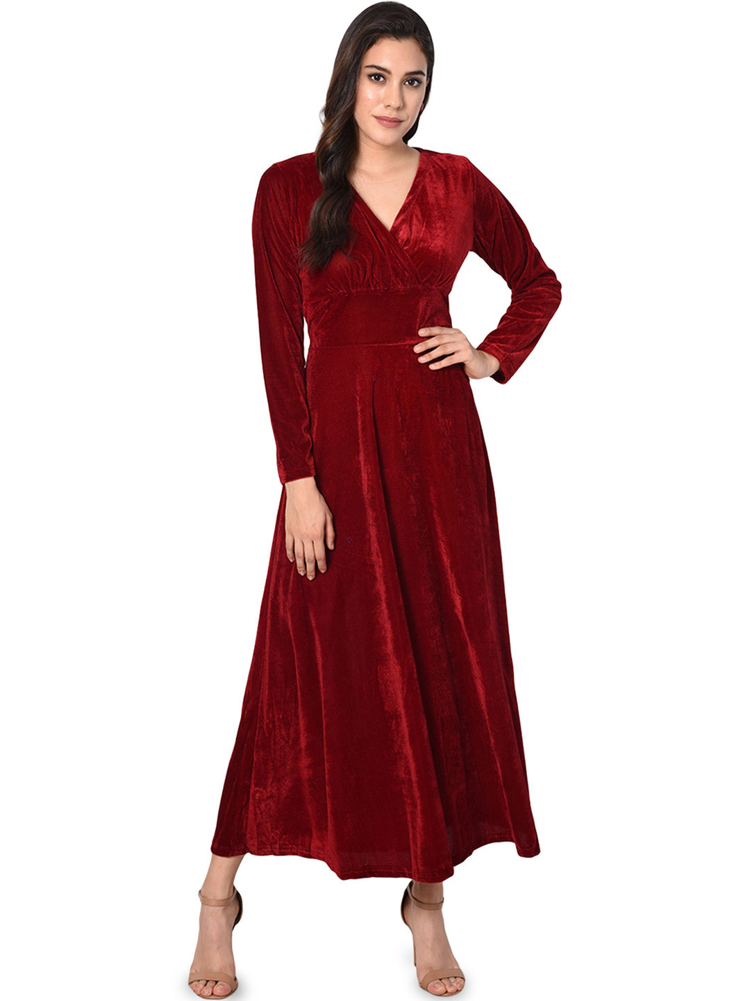 WESTCHIC Women Solid Fit & Flare Maxi Dress