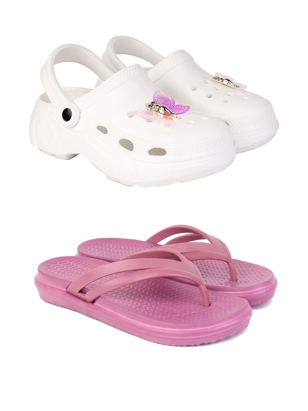 DRACKFOOT Women Mesh Clogs and Thong Flip-Flops