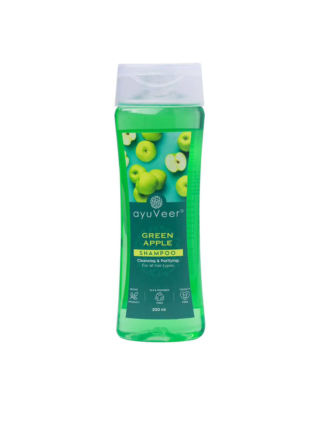 AYUVEER Green Apple Shampoo For Cleansing & Purifying - 200 ml