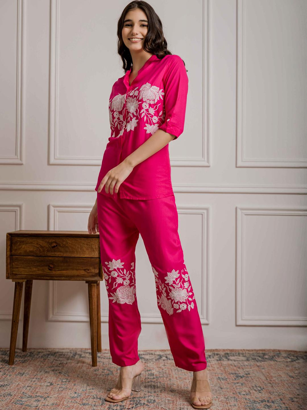 Moda Rapido Embroidered Tunic and Palazzo Set  Luxurious Viscose Rayon Fabric