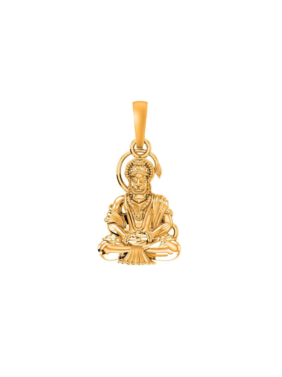 AKSHAT SAPPHIRE Unisex 925 Sterling Silver 22kt Gold-Plated Hanuman Pendant