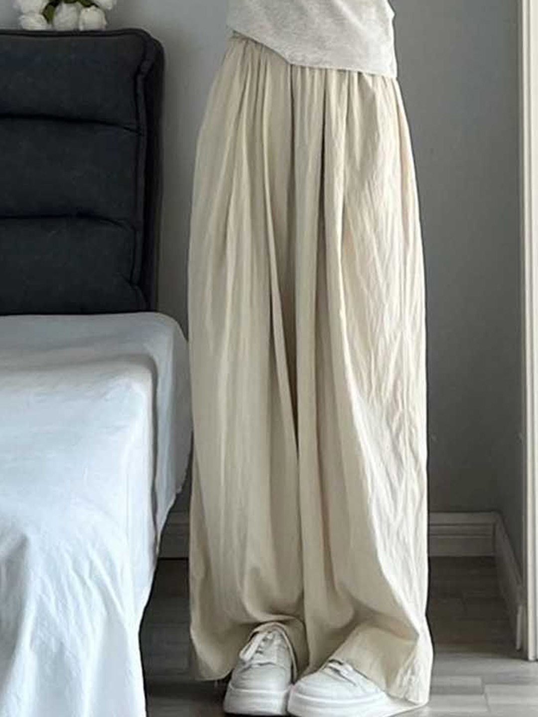StyleCast Women High-Rise Easy Wash Pleated Korean Pants