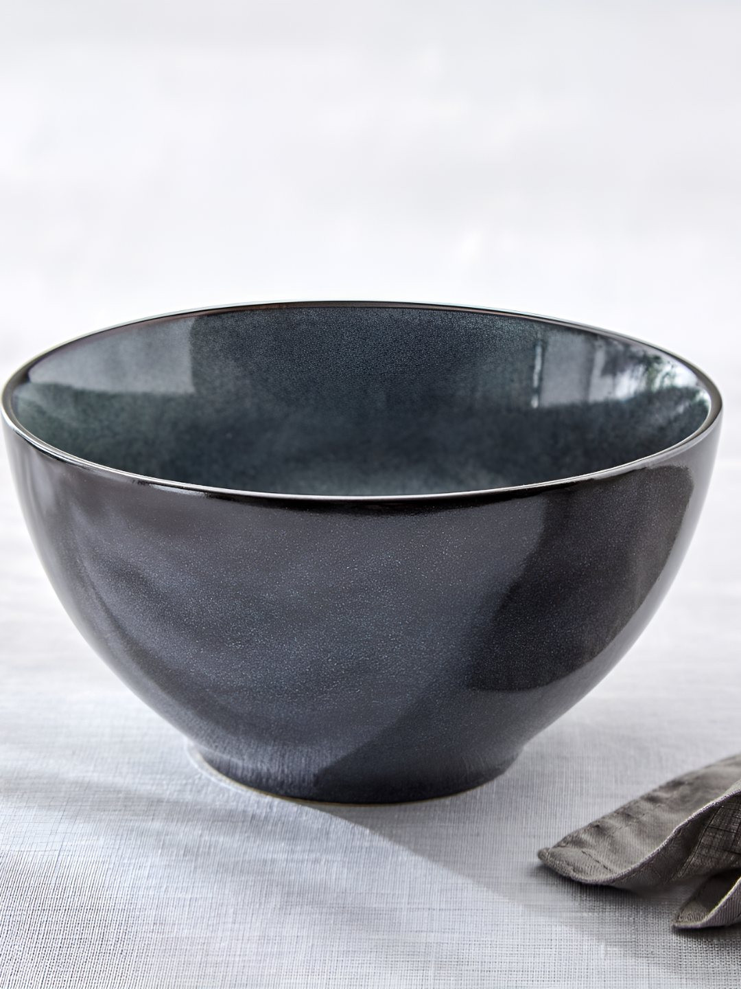 Home Centre Cadenza Spruce Blue Stoneware Easy to Clean Serving Bowl