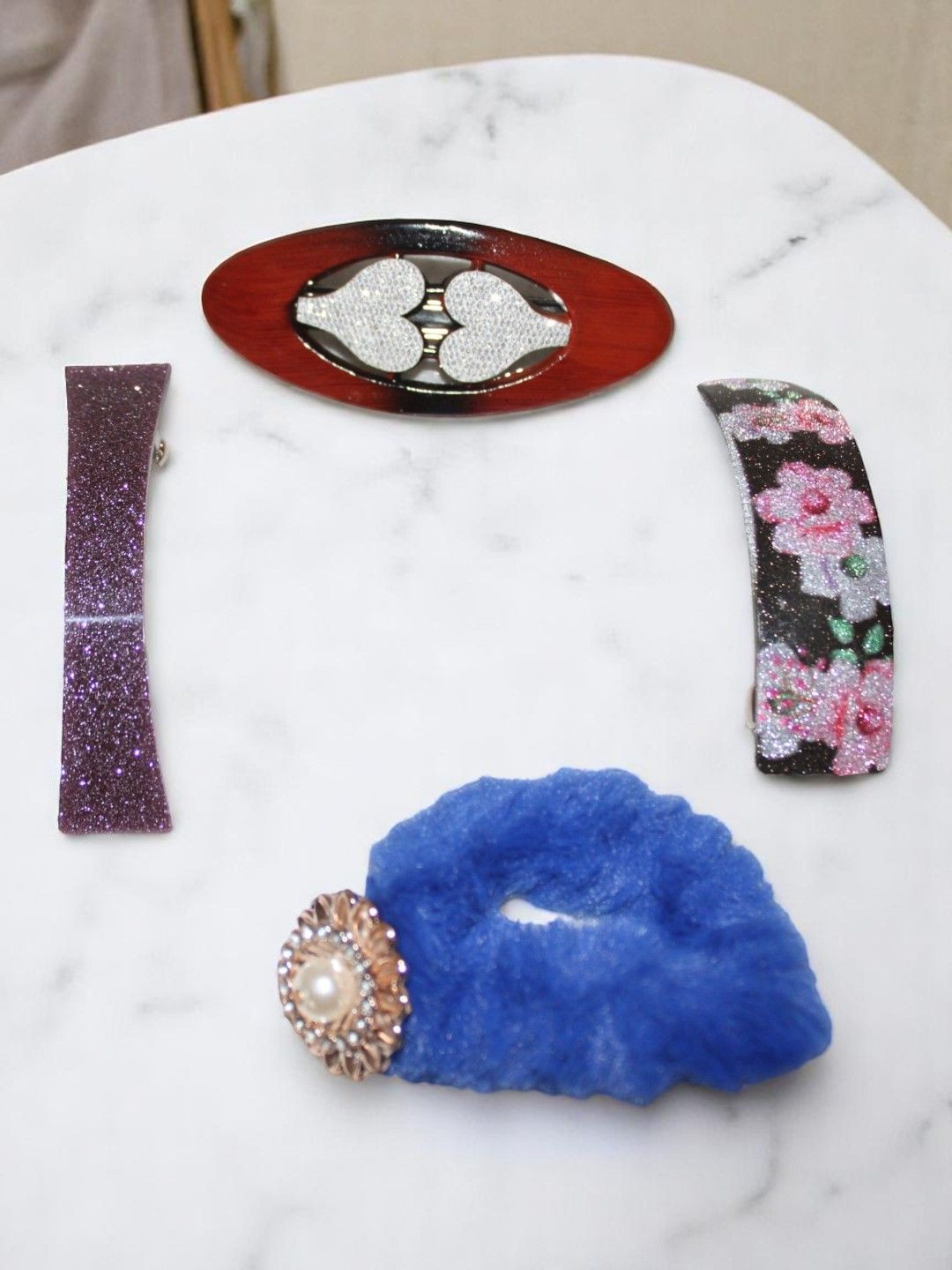Jolly Faces Women Set of 4 Fur Hair Accessory Set