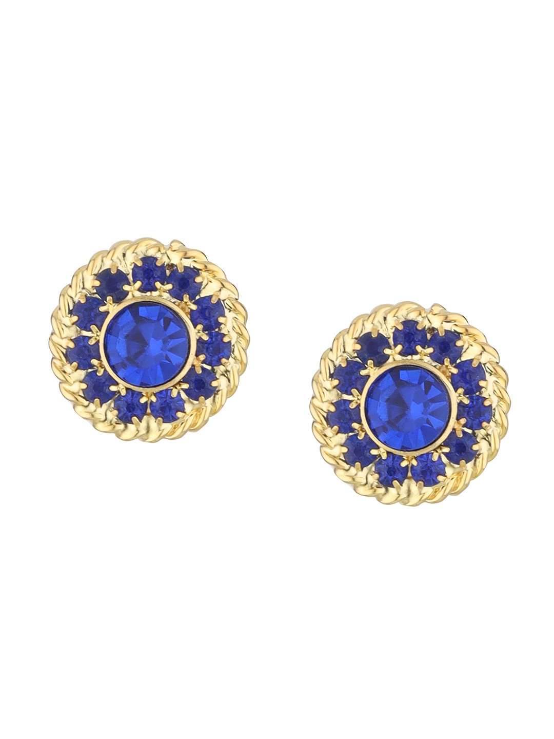 FirstBlush Gold-Plated Artificial Stones Studded Non Pierced Circular Shaped Studs