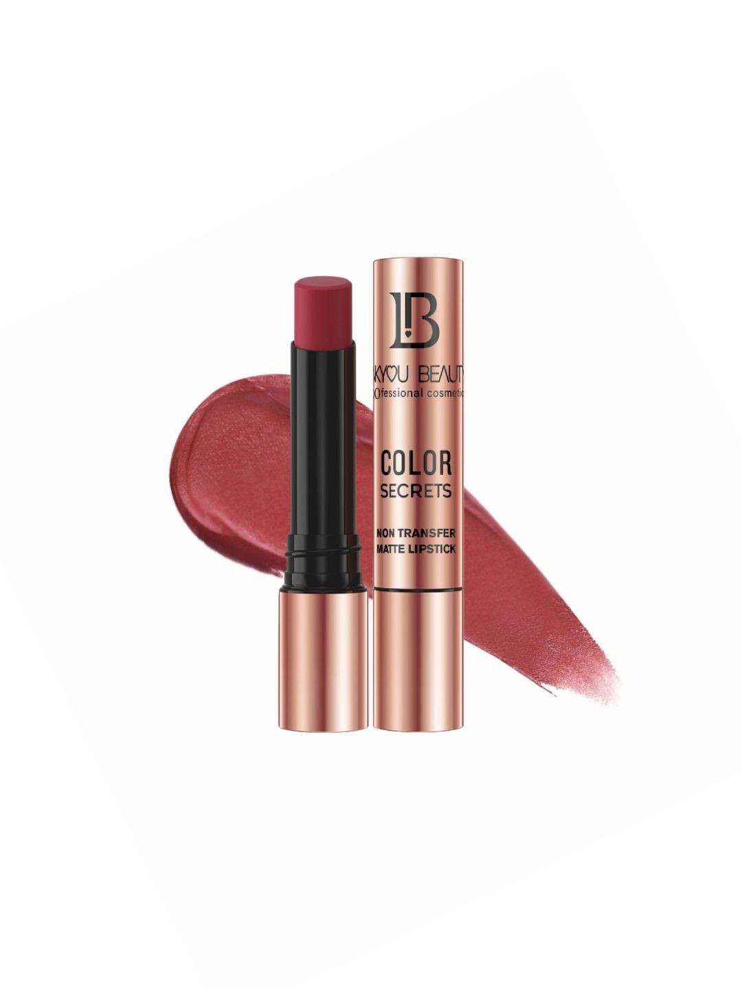 LAKYOU BEAUTY Color Secrets Non-Transfer Long Lasting Matte Lipstick - Bridal Mehroon B06