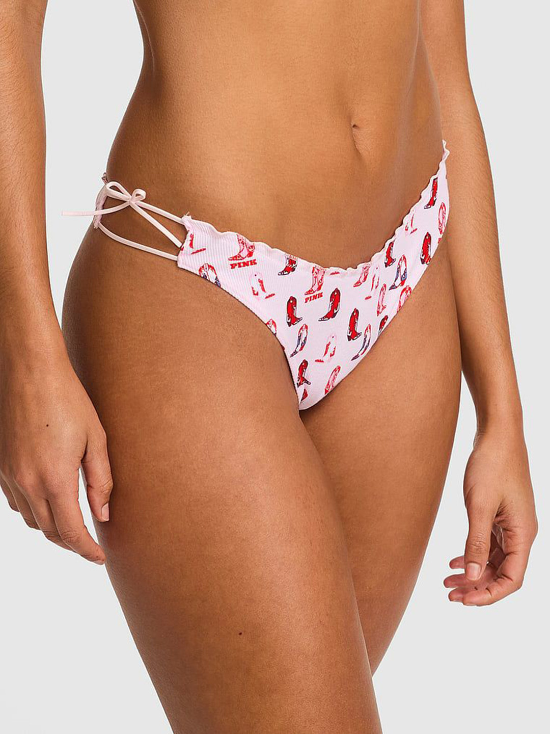 Victoria's Secret PINK Printed Low-Rise Side-Tie Thong Brief 1126469877KI