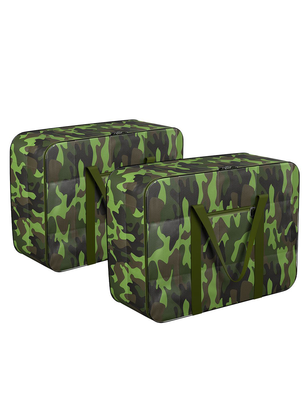 Kuber Industries Green & Black 2 Pieces Printed Under Bed Storage Organisers
