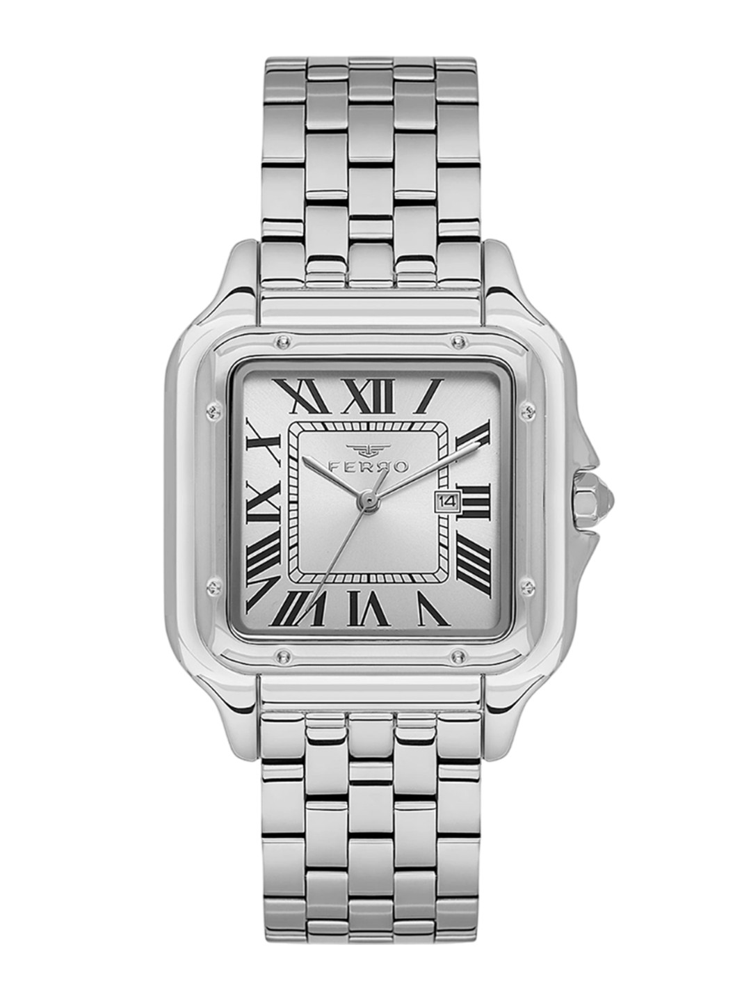 Ferro Men Brass Dial & Stainless Steel Bracelet Style Straps Analogue Watch FL21622A-A