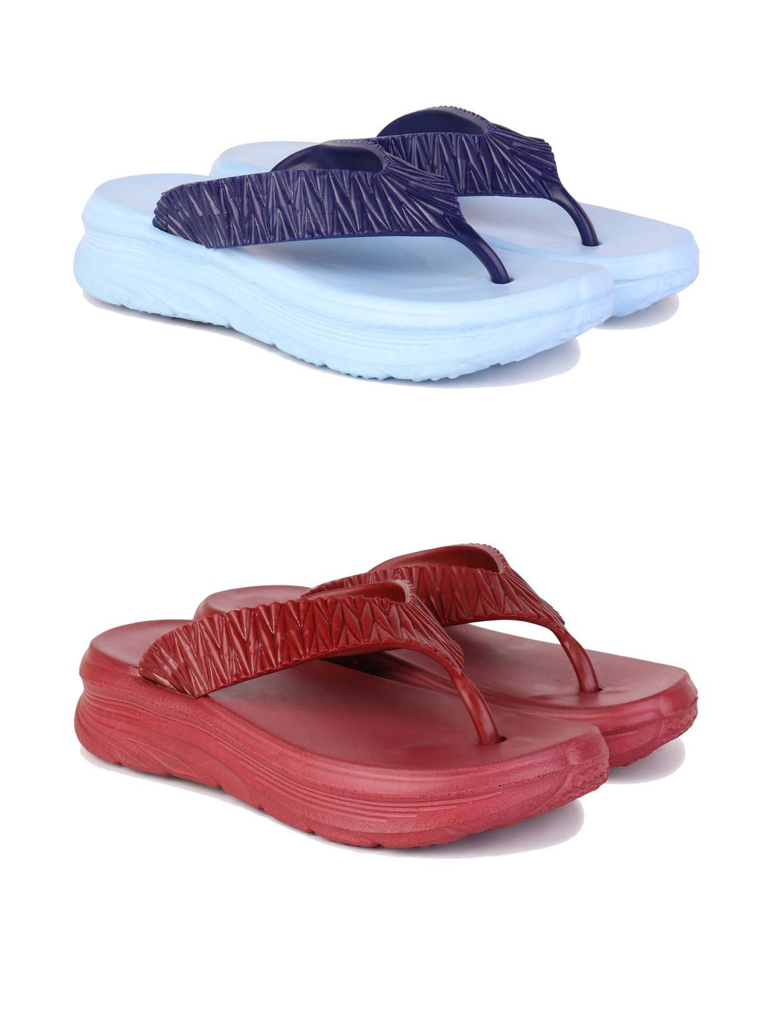 DRACKFOOT Women Thong Flip-Flops (Pack of 2)