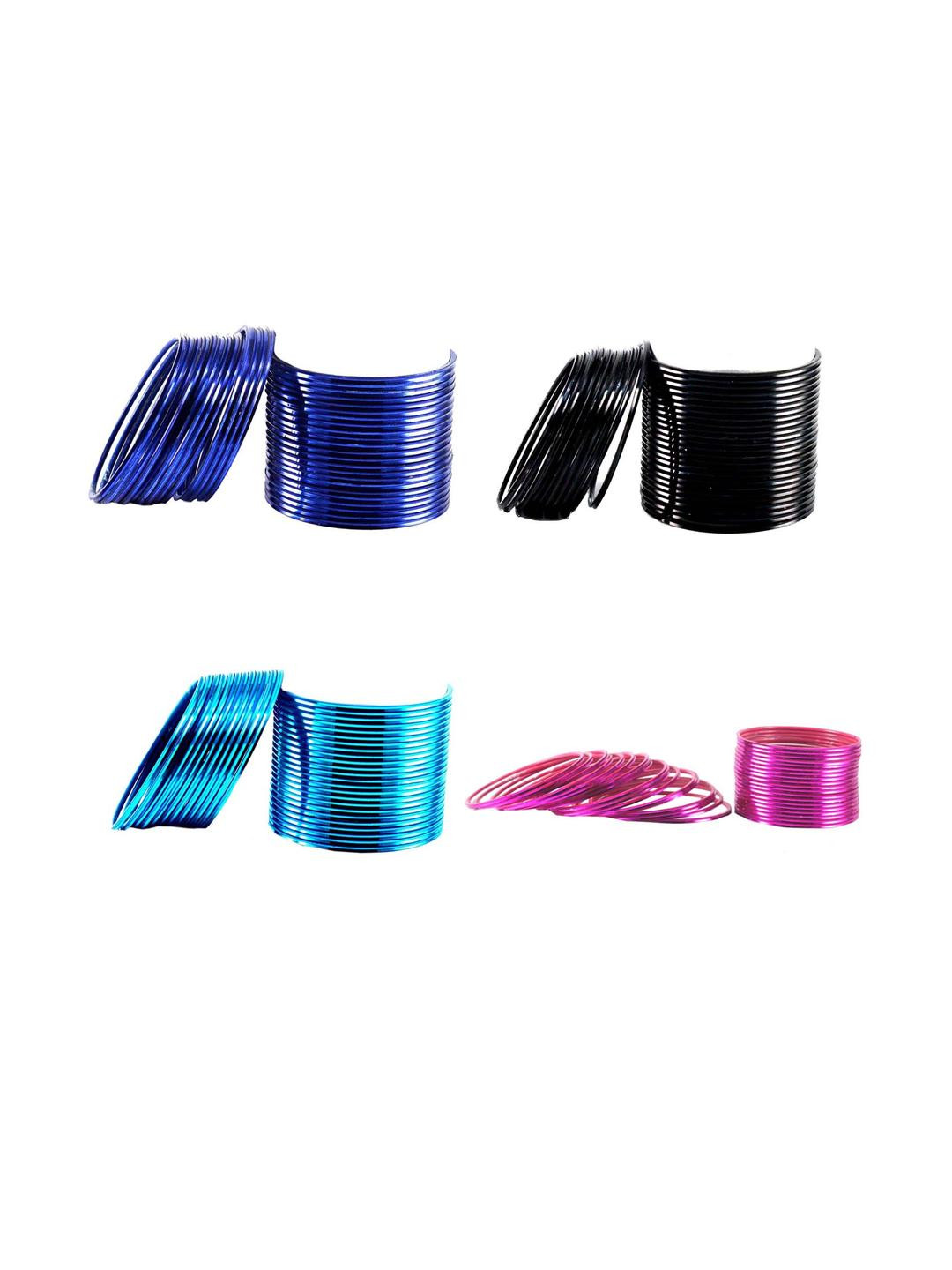 Multicolor  Brass Plain Bangle Combo