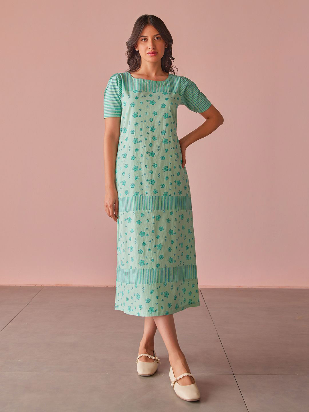 The Yellow Women Willow Cotton Modal Midi Dress