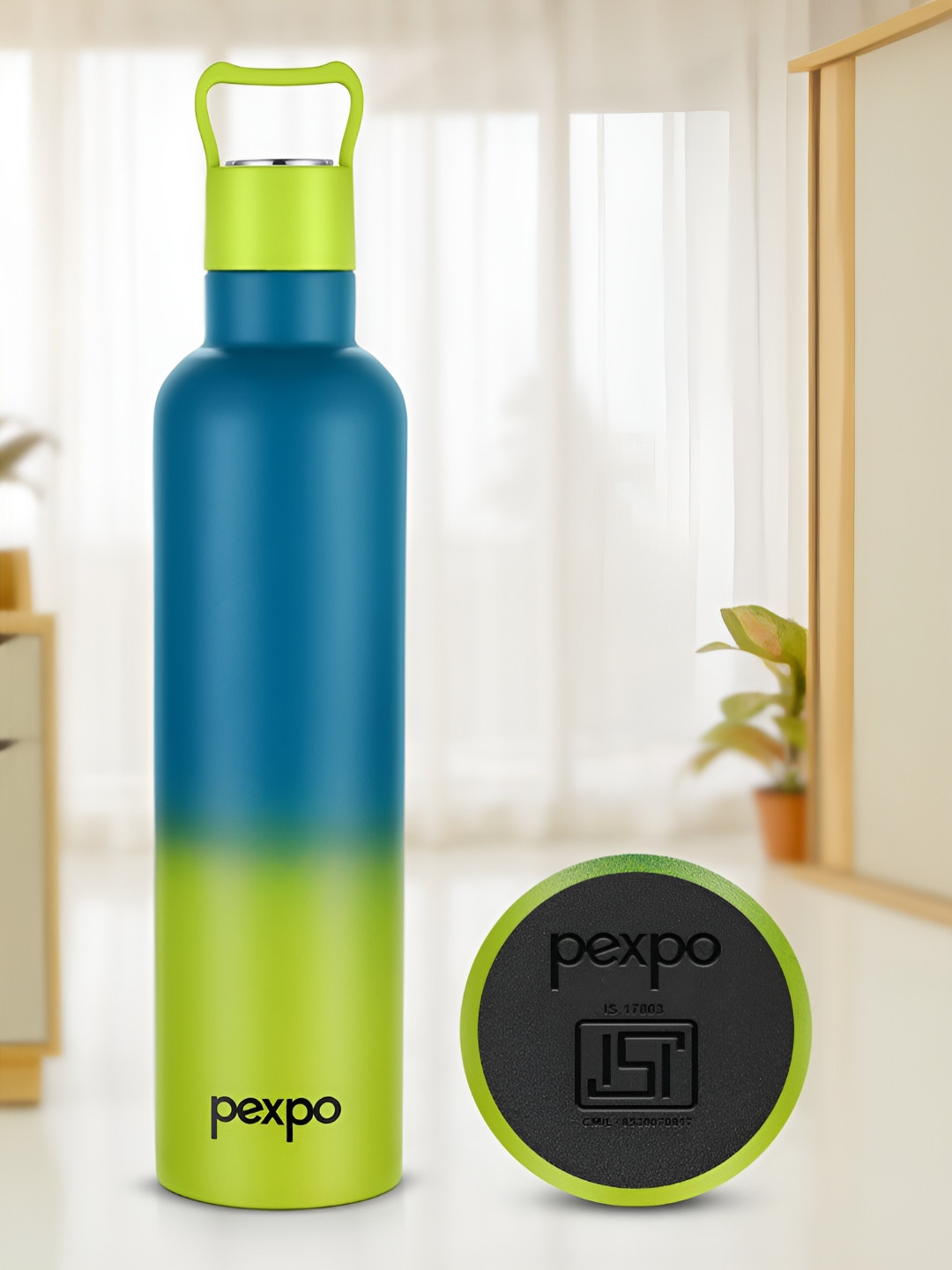 Pexpo Oscar Yellow Colourblocked Stainless Steel Spill Proof Flask - 750ml