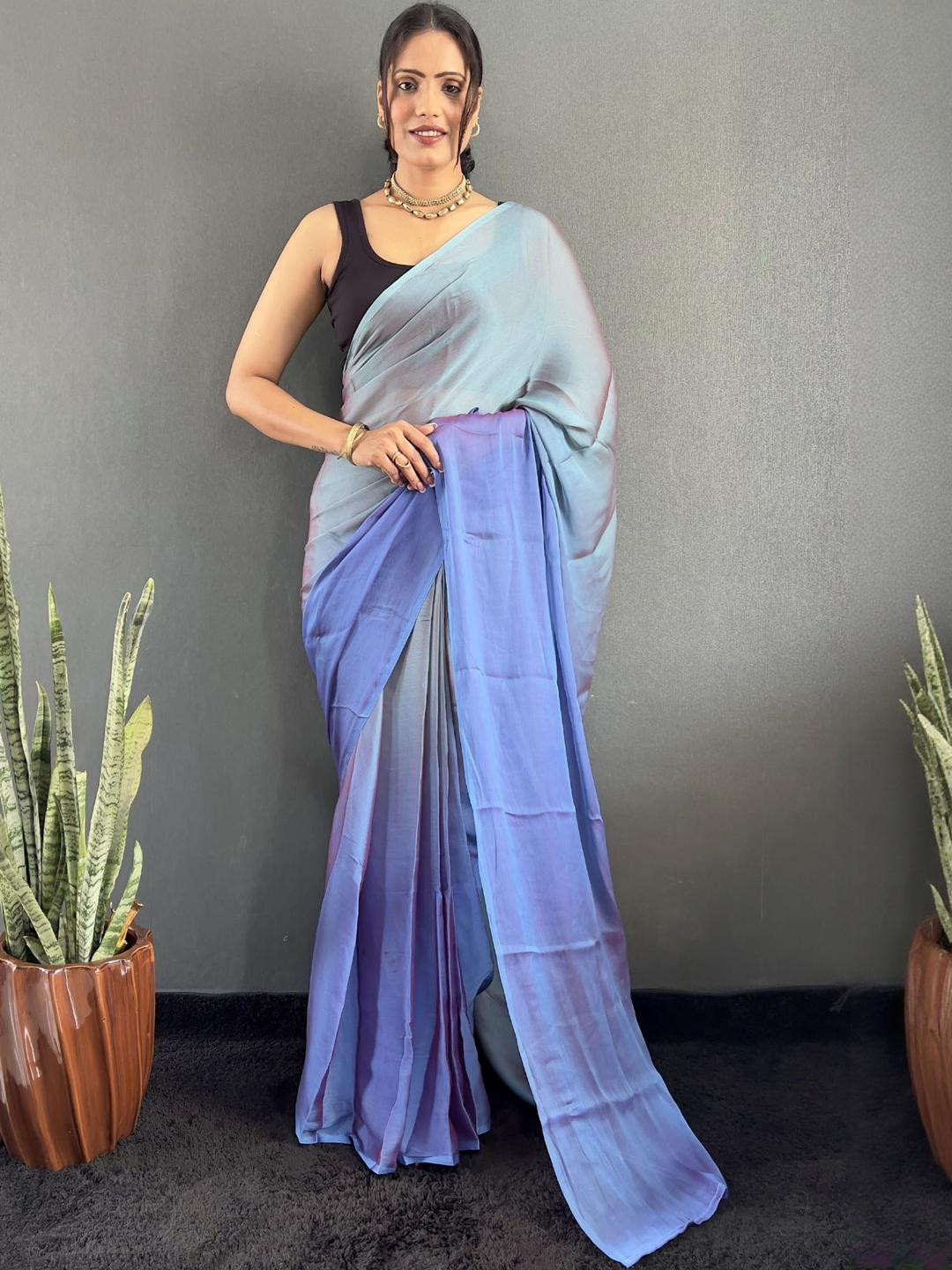 Georgette Two Tone Ready to Wear Ssaree