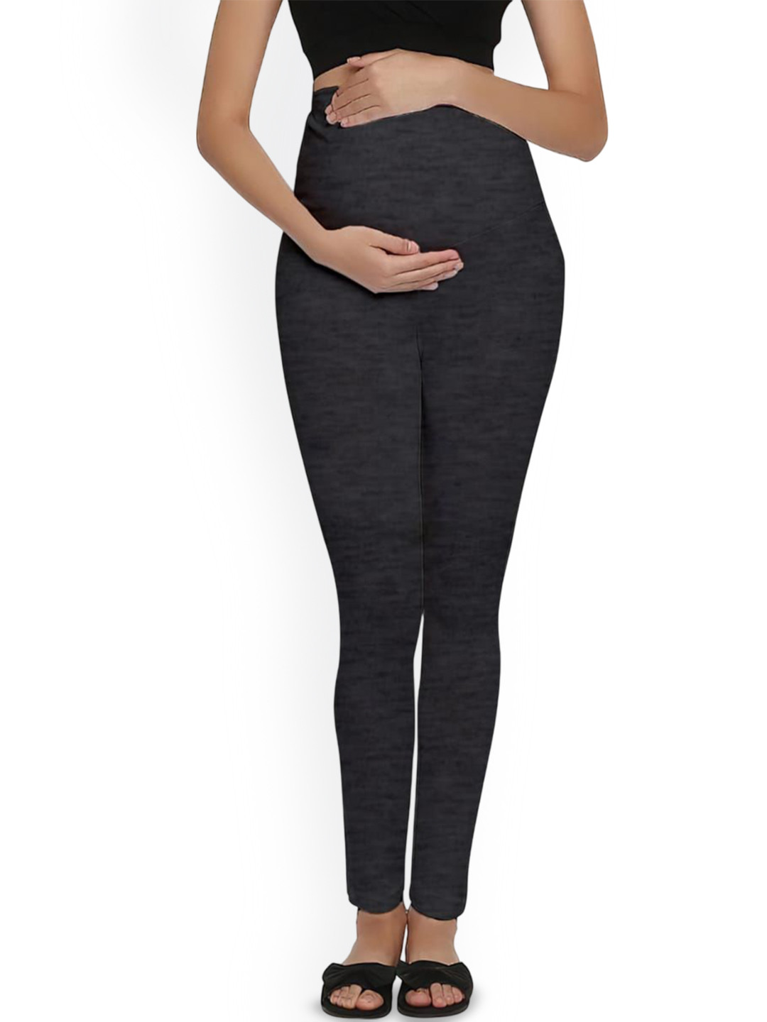 Lenam Stretchable Maternity Ankle-Length Leggings With Adjustable Waist