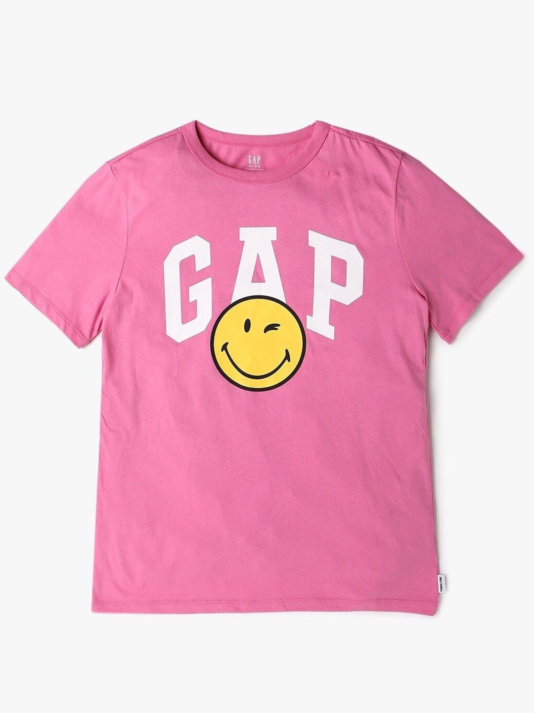 GAP Girls Graphic Logo Printed Pure Cotton Slim Fit Round Neck T-Shirt