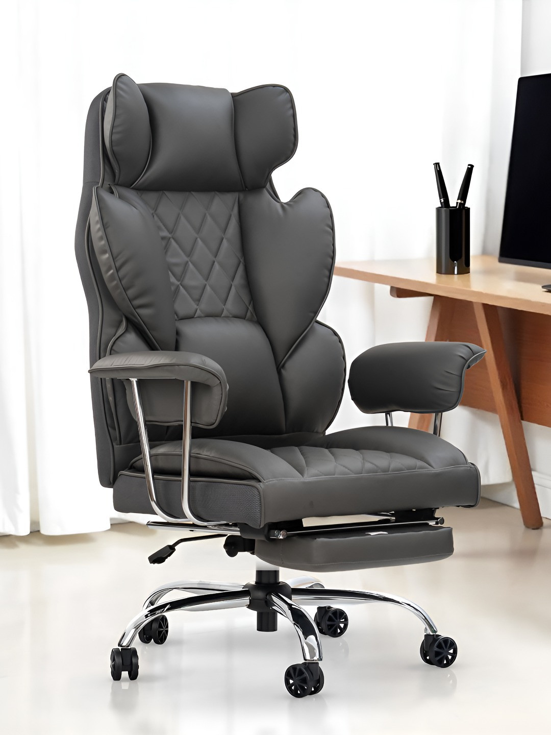 DROGO Grey Adjustable Recline Study Chair
