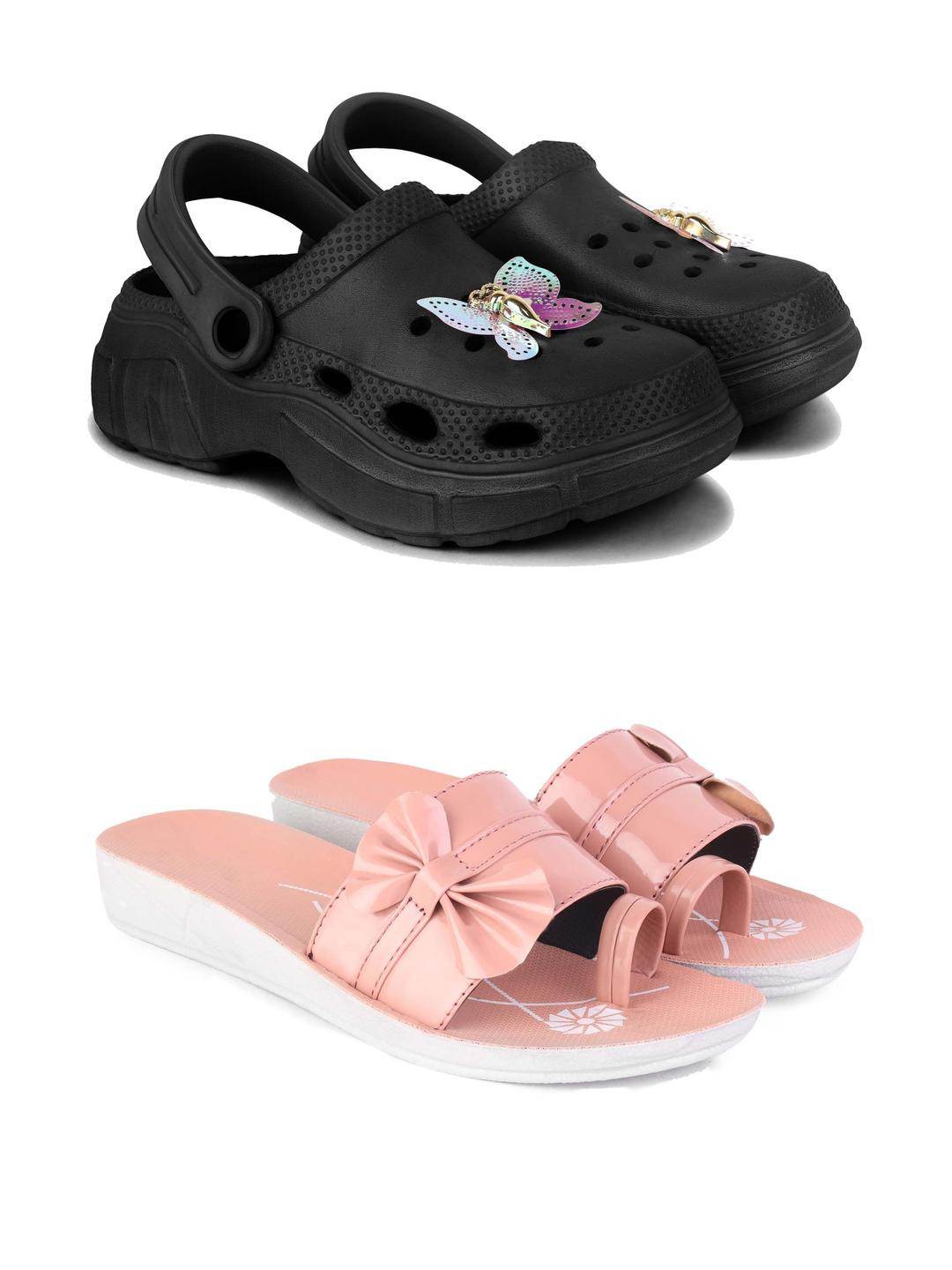 DRACKFOOT Women Self Design Rubber Clogs & sandals