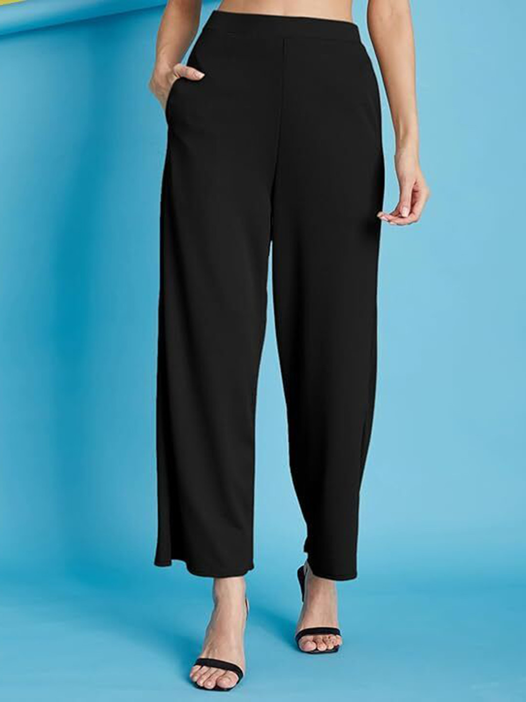 DIGITAL SHOPEE Women High-Rise Wide Leg Trousers