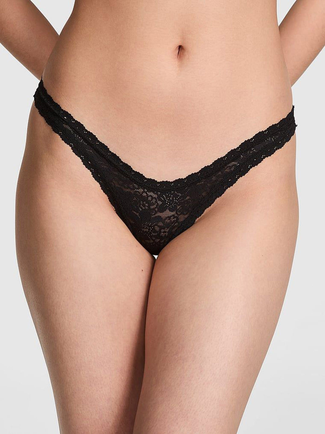 Victoria's Secret PINK Self-Designed Low-Rise Lace-Trim High-Leg Thong Briefs 1125935454A2