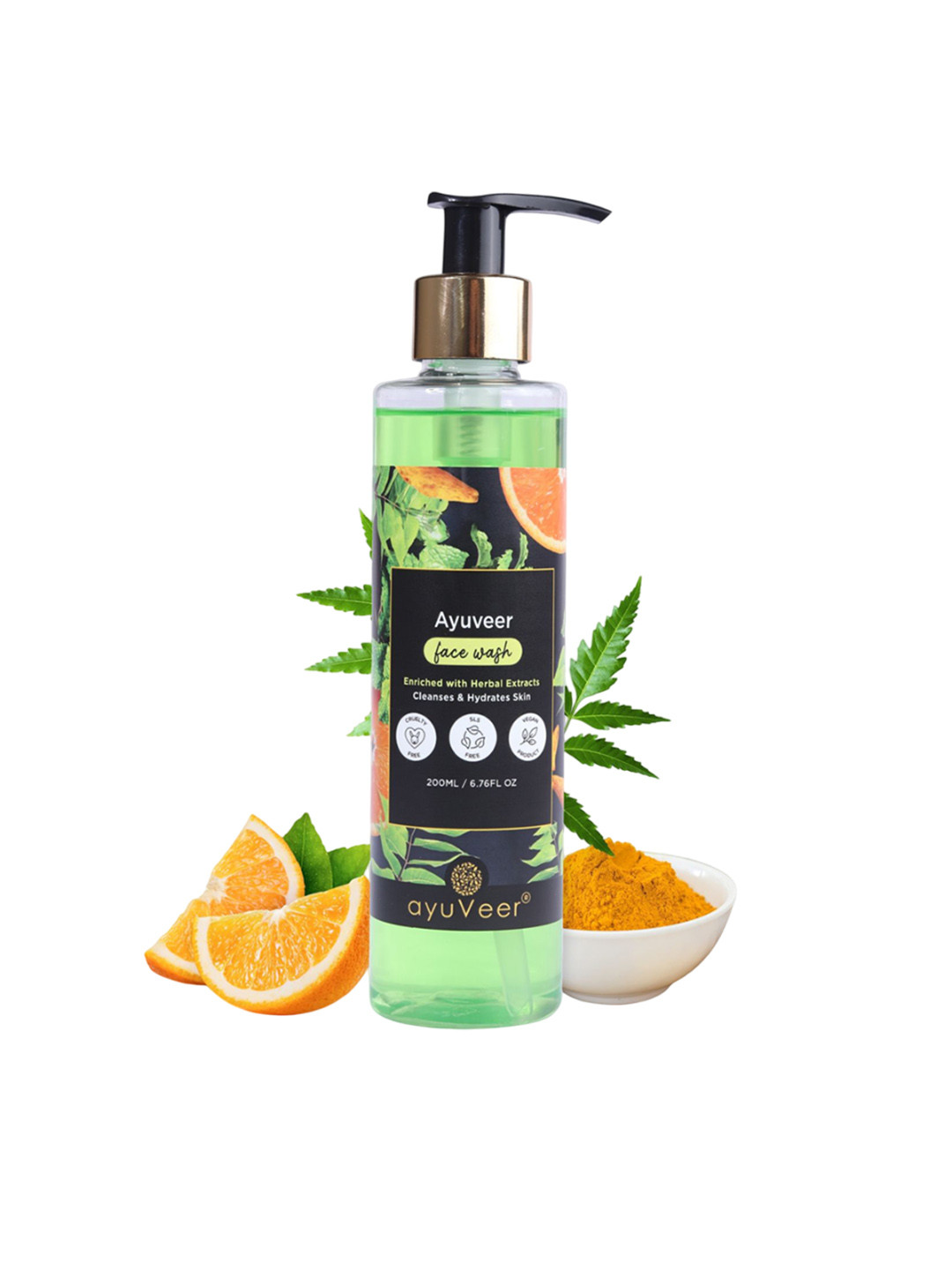 AYUVEER Natural Herbal Face Wash For Brightening - 200 ml