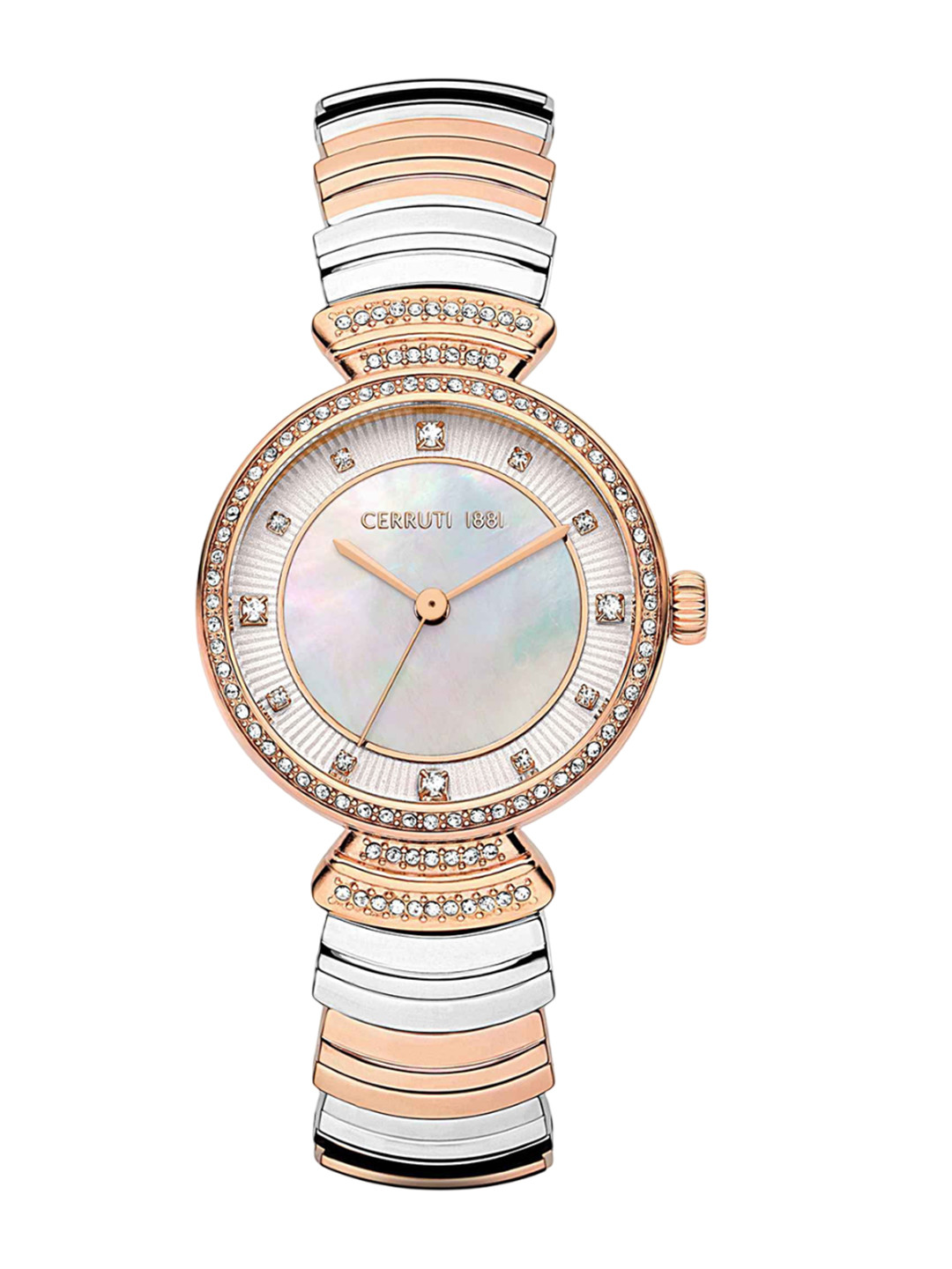 Cerruti 1881 SS25 Quartz Mother Of Pearl Round Dial Women's Analog Watch - CECIWLG2225104